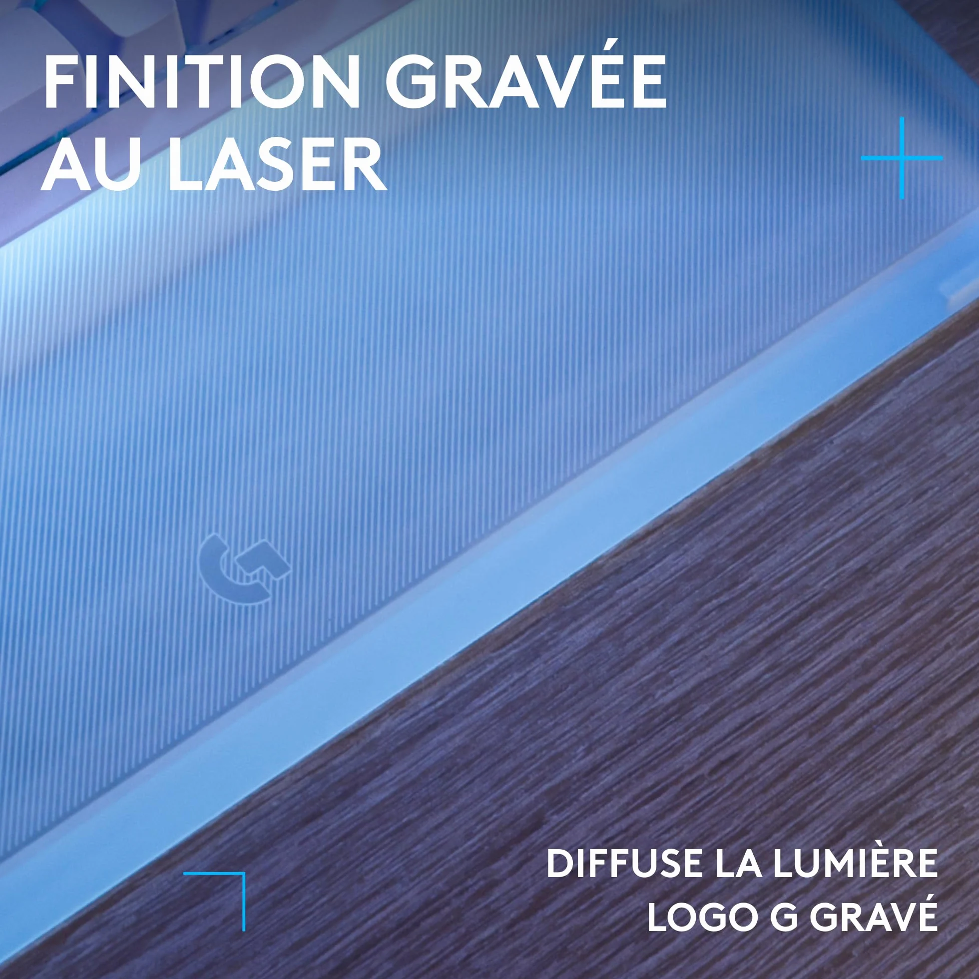 Logitech G G512 X PALM REST 98 repose-poignets acrylique LIGHTSYNC RVB gravé au laser soutien clavier gaming G512 X Transparent