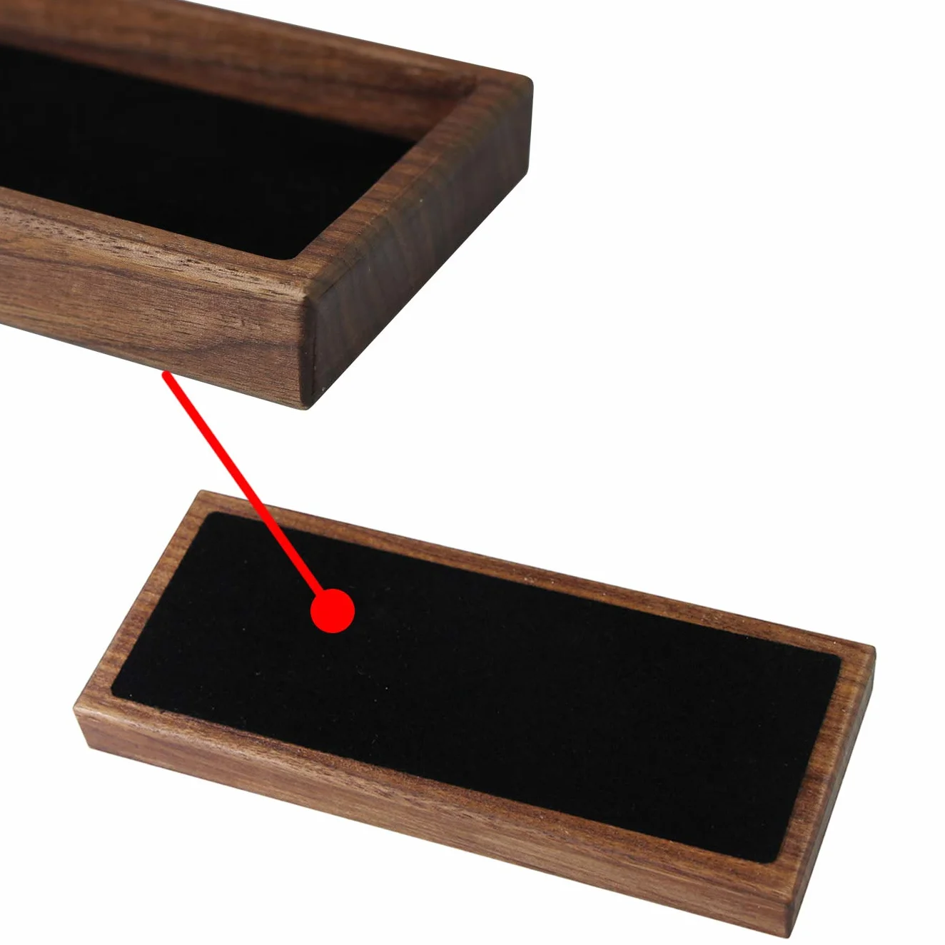 Aufodara Porte-stylo Plumier en Bois Véritable Boîte de Bureau Plateau de Rangement Marron Noyer