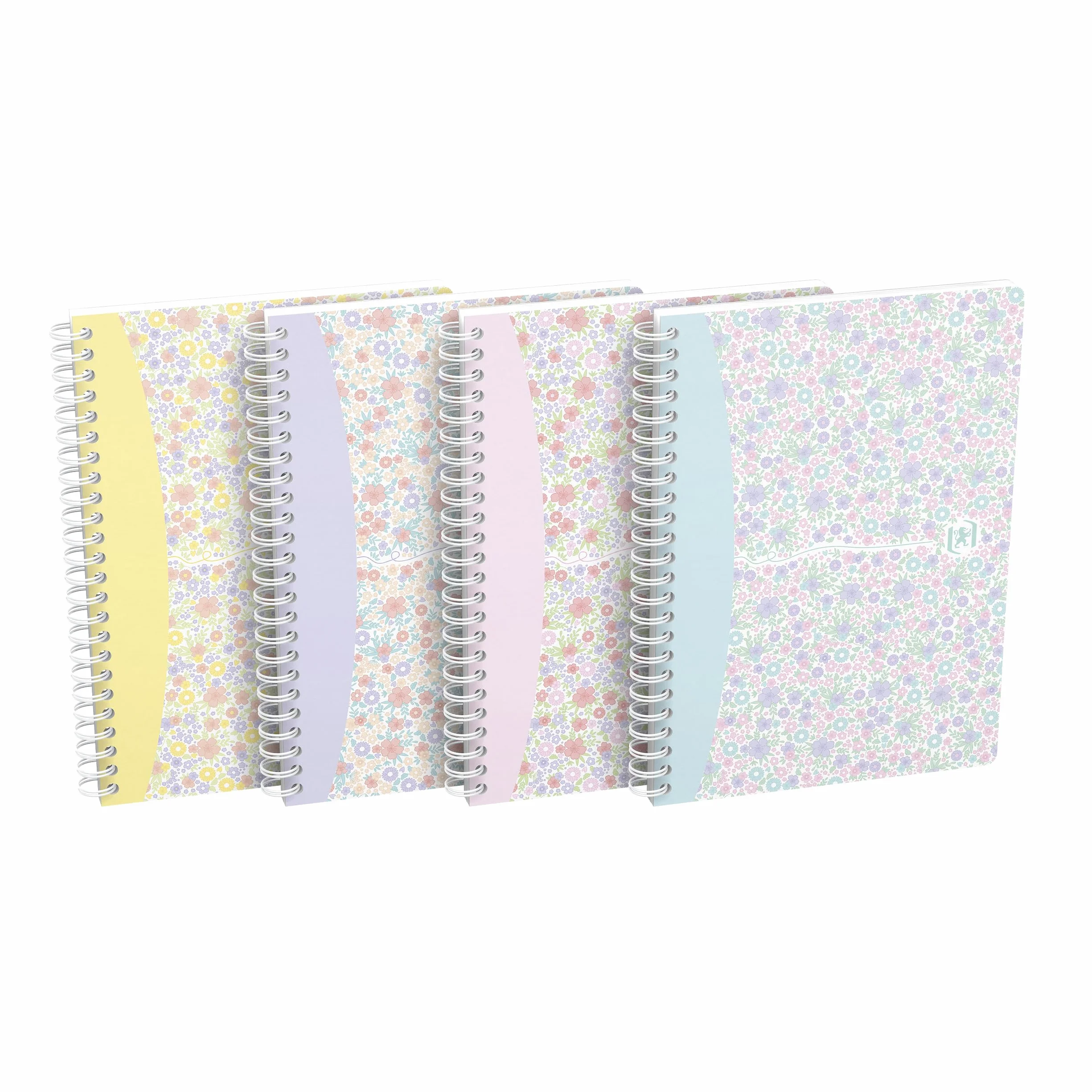 Cahier Spirales A5 Petits Carreaux 120 Pages Oxford Floral Pastel Lot de 2