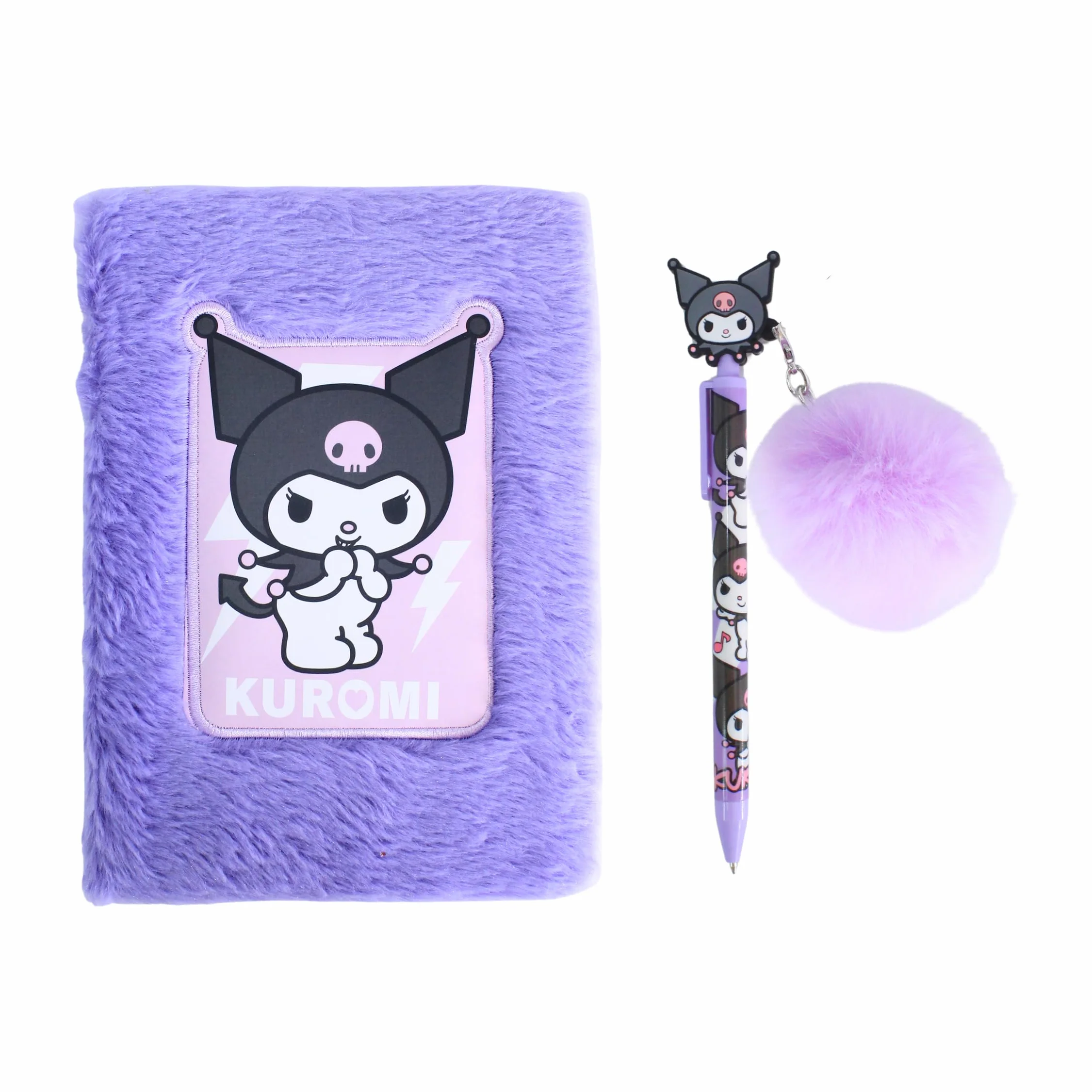 Hello Kitty Kuromi Coffret Papeterie Carnet Peluche Stylo Pompon Filles