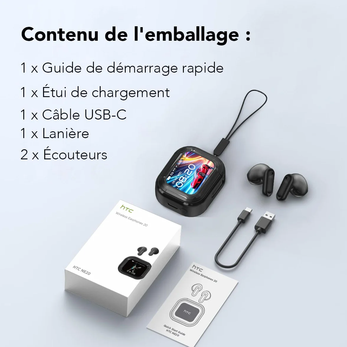 NE20 Ecouteur Traducteur Instantané IA 165 Langues 7 Modes Bluetooth 6.0 Écran Tactile Autonomie 60h