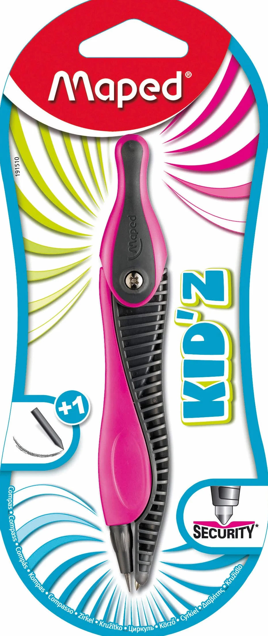 Maped Kid´Z Compas Ergonomique Bleu Rose Vert