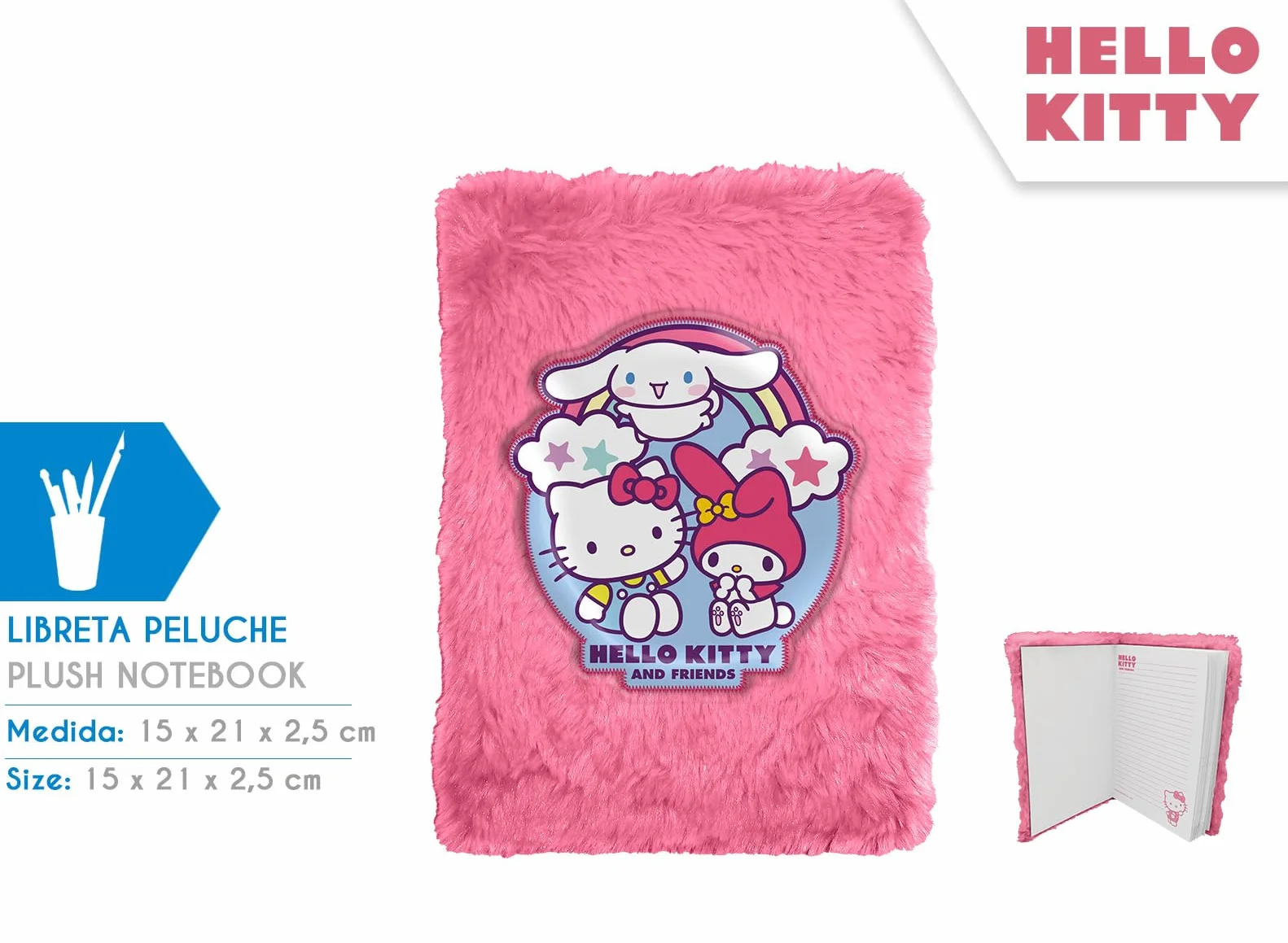 Carnet Plush A5 Hello Kitty & Friends Kids Licensing