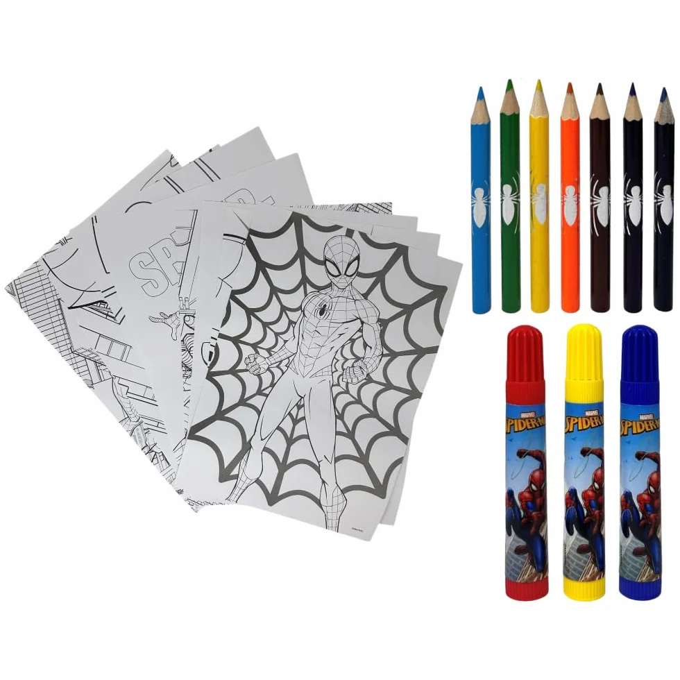 Marvel Spiderman papeterie 25 pièces accessoires créatifs enfants