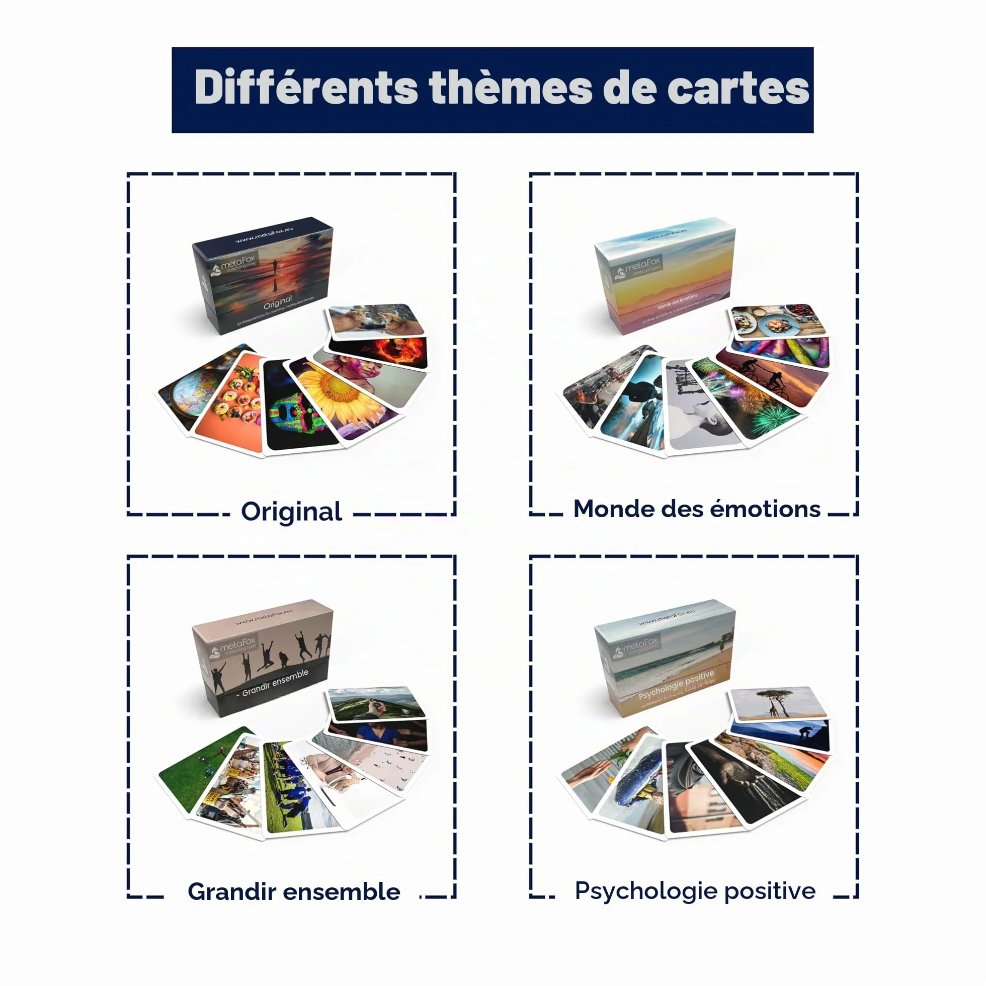 Cartes de coaching Mondes sentimentaux | 52 cartes d'image pour thérapie et intelligence émotionnelle