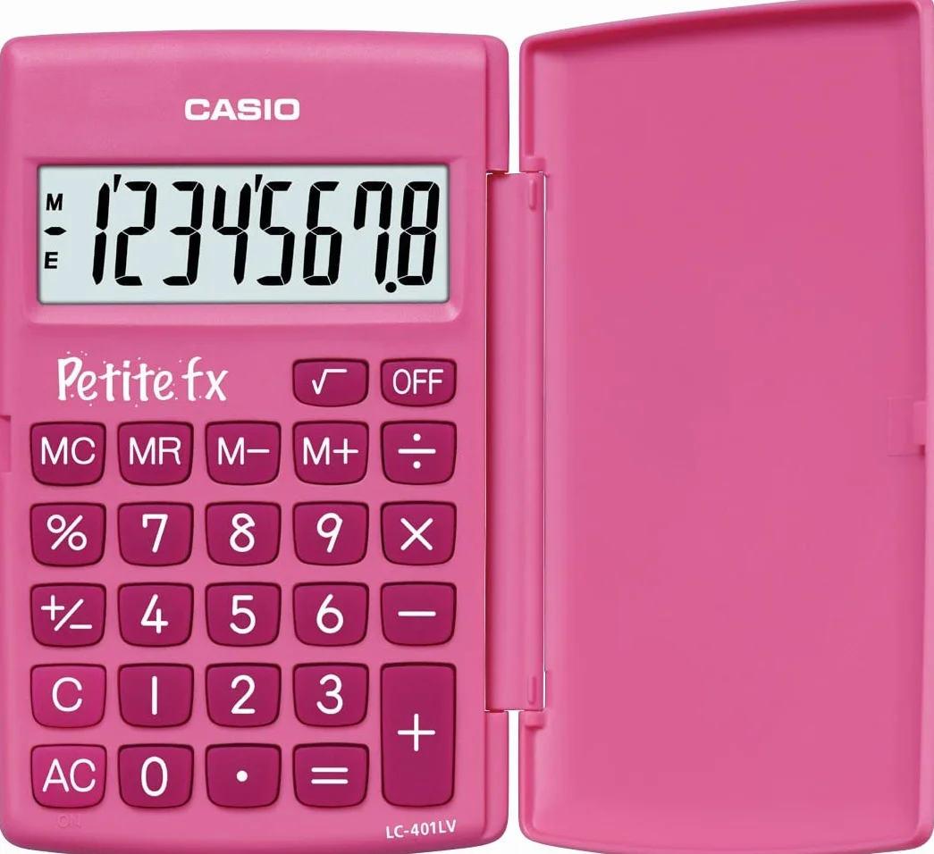 Casio Calculatrice Scolaire 8 chiffres Rose LC-401LV-PK