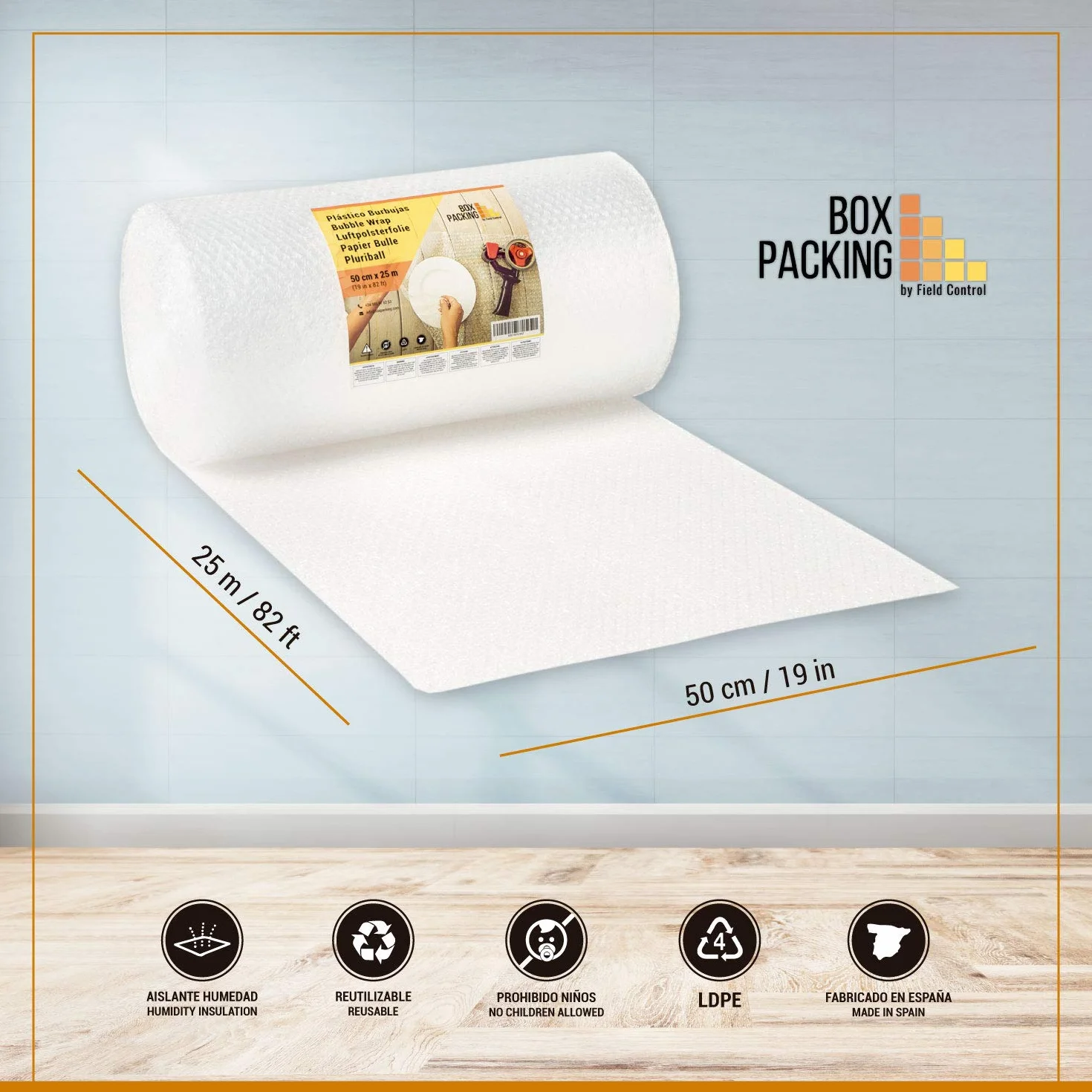 Papier Bulle Emballage Colis 50 cm x 25 m Rouleau Protection Objets Fragiles Déménagement