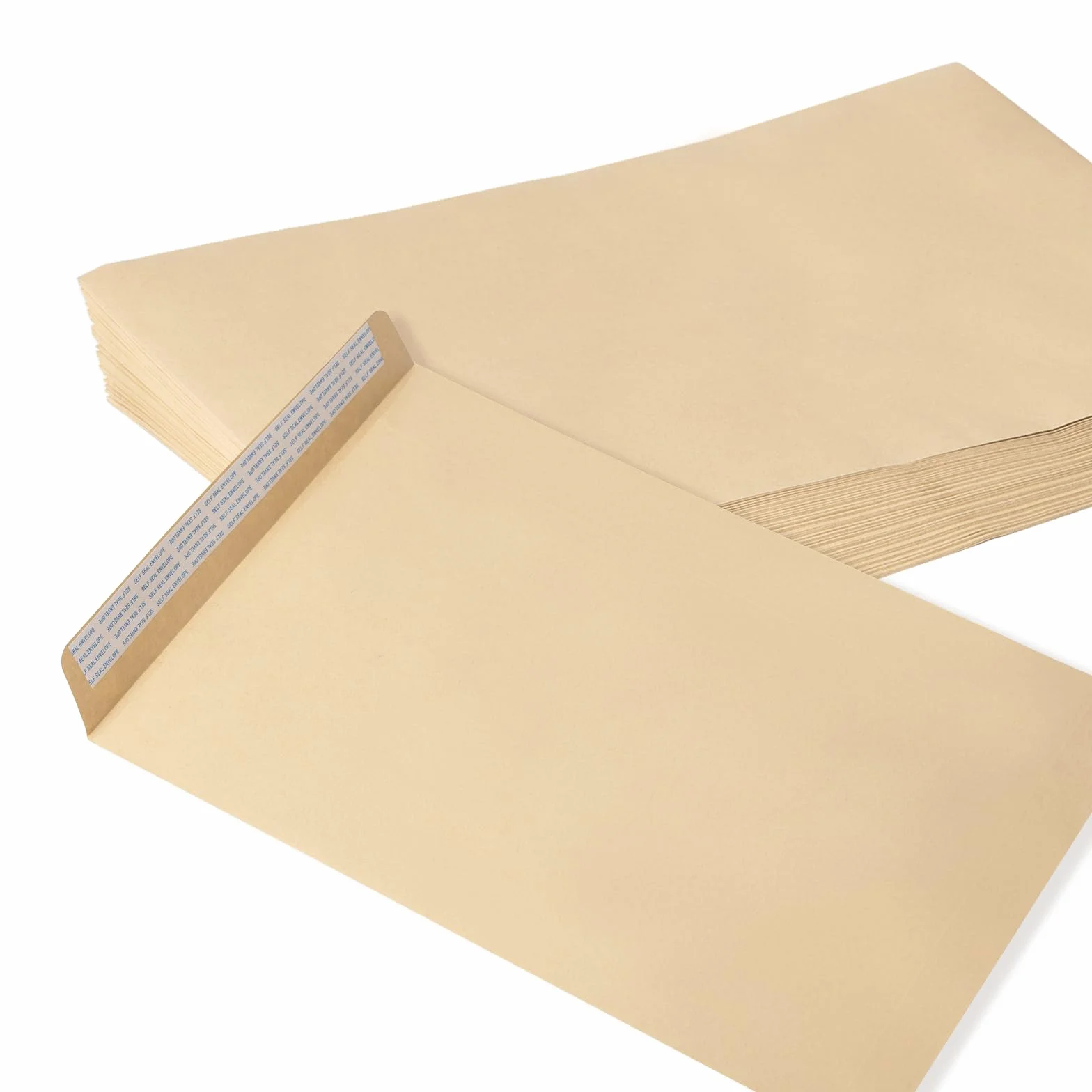 Kiperline Lot 50 enveloppes DIN C4 Marron 229 x 324 mm 90 g sans fenêtre scellement droit fermeture adhésive
