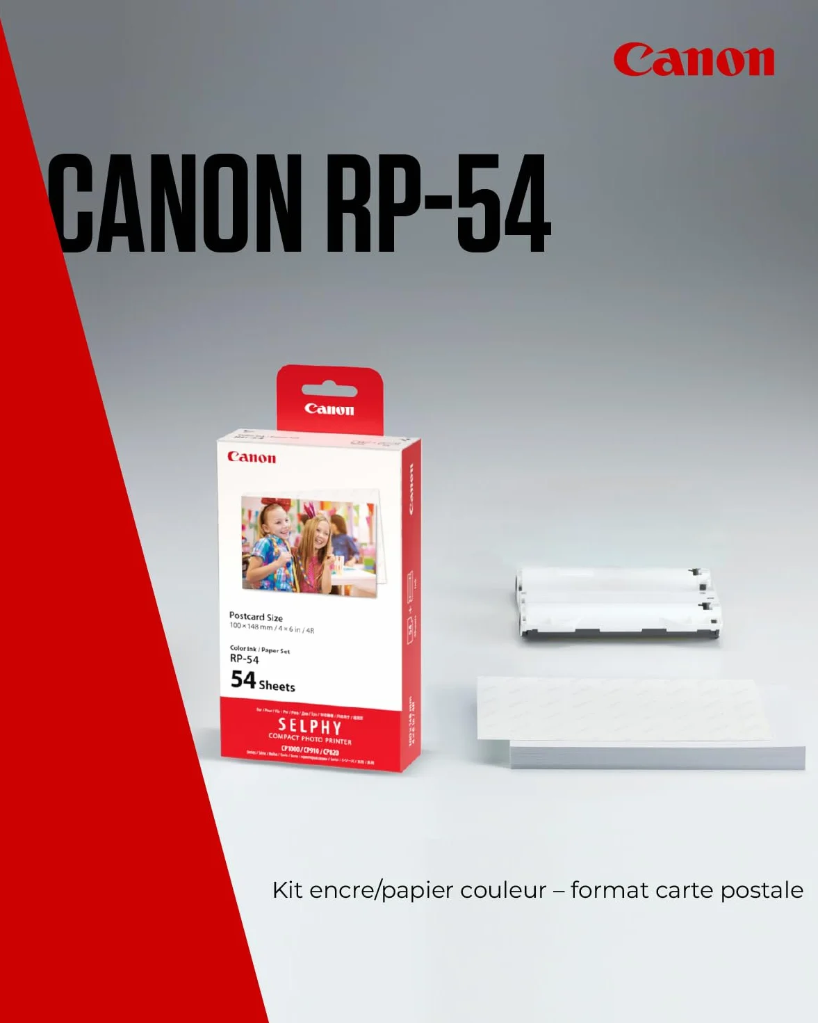 Canon RP-54 kit encre couleur pour imprimante Selphy 10x14,8cm 54 feuilles