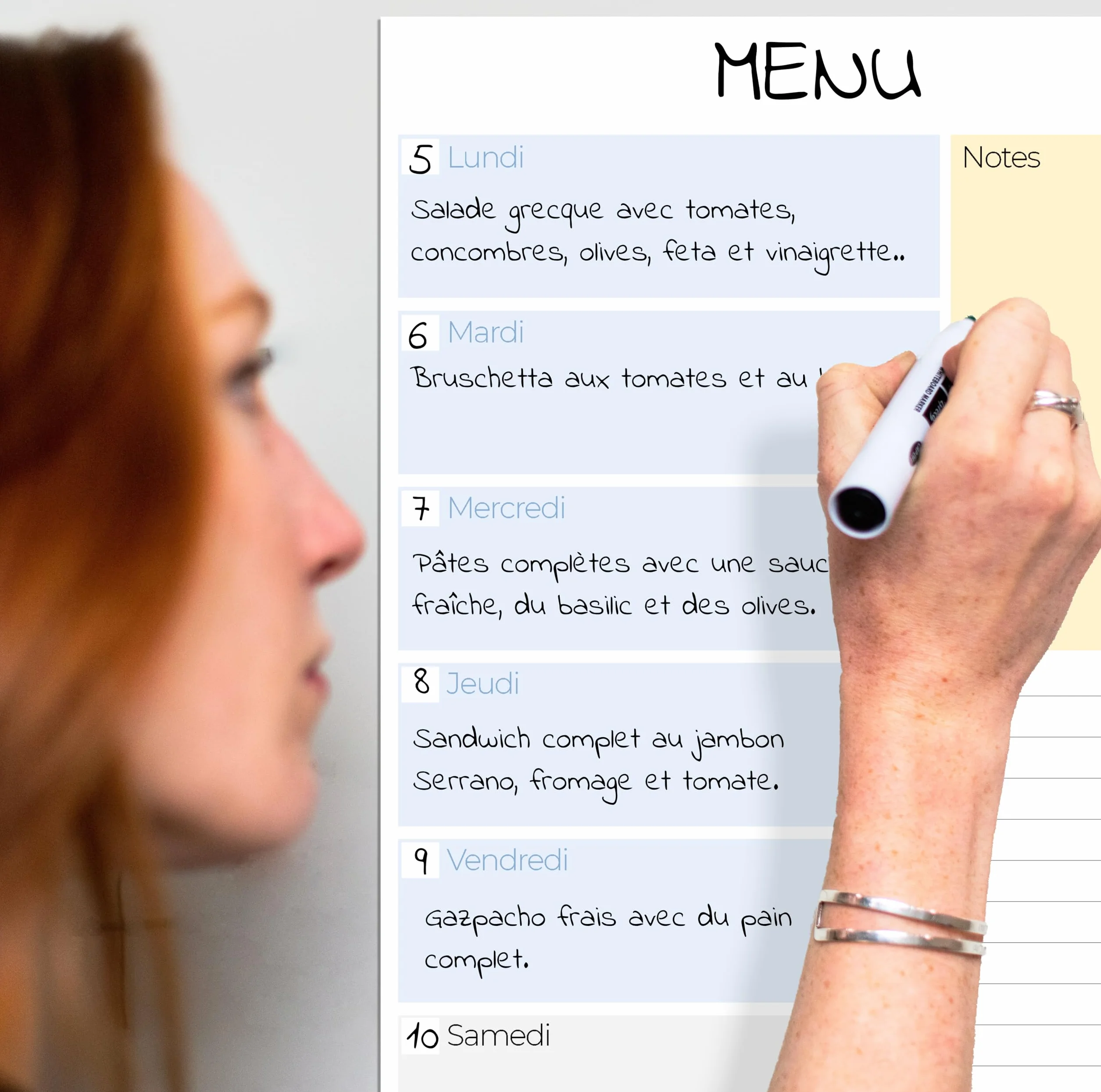 Tableau Magnétique Hebdomadaire A4 Coloré Planificateur Organiseur Vie Repas Activités
