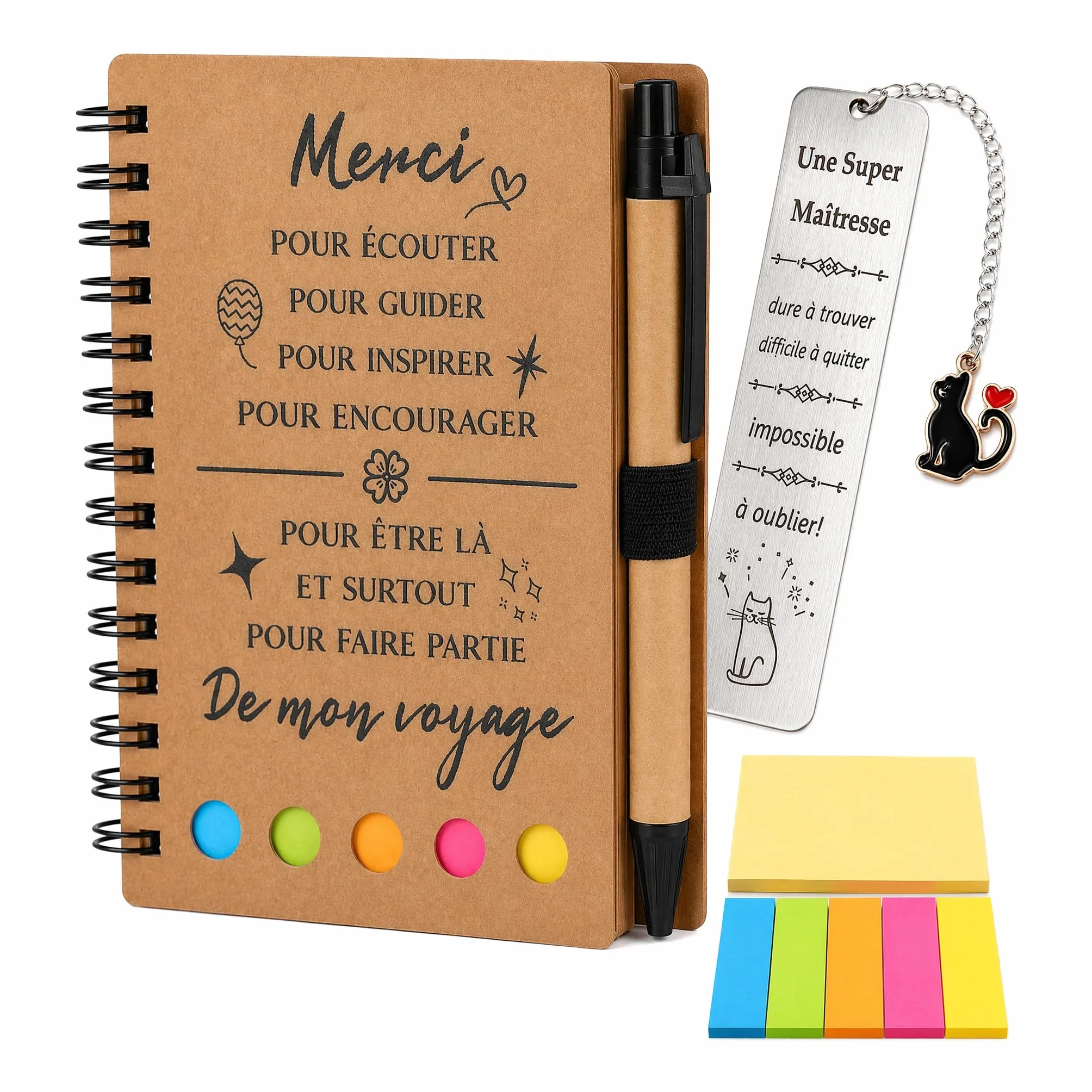 Cadeau Maitresse D'école Carnet De Note Signet Professeur Retraite Noel