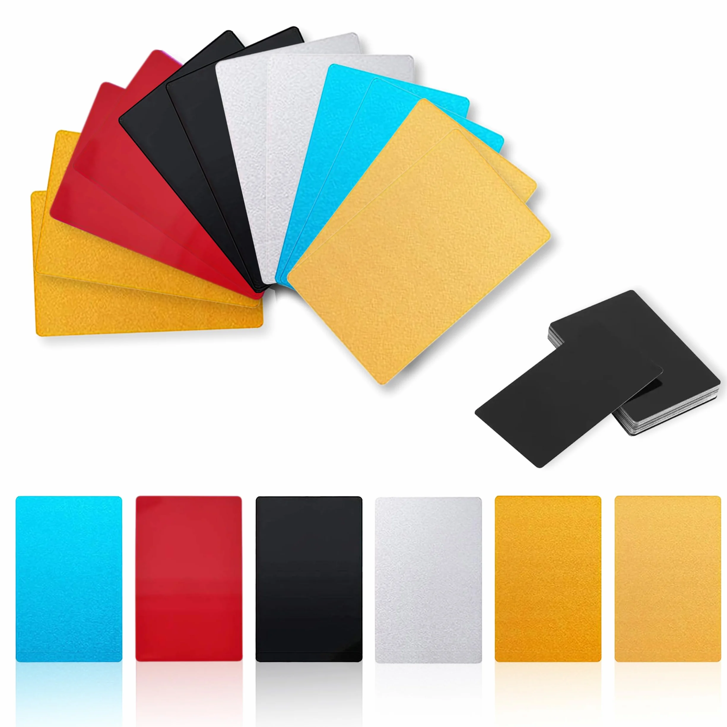 Cartes de Visite en Métal 8,6 x 5,4 cm Aluminium Vierges Gravables 6 Couleurs DIY