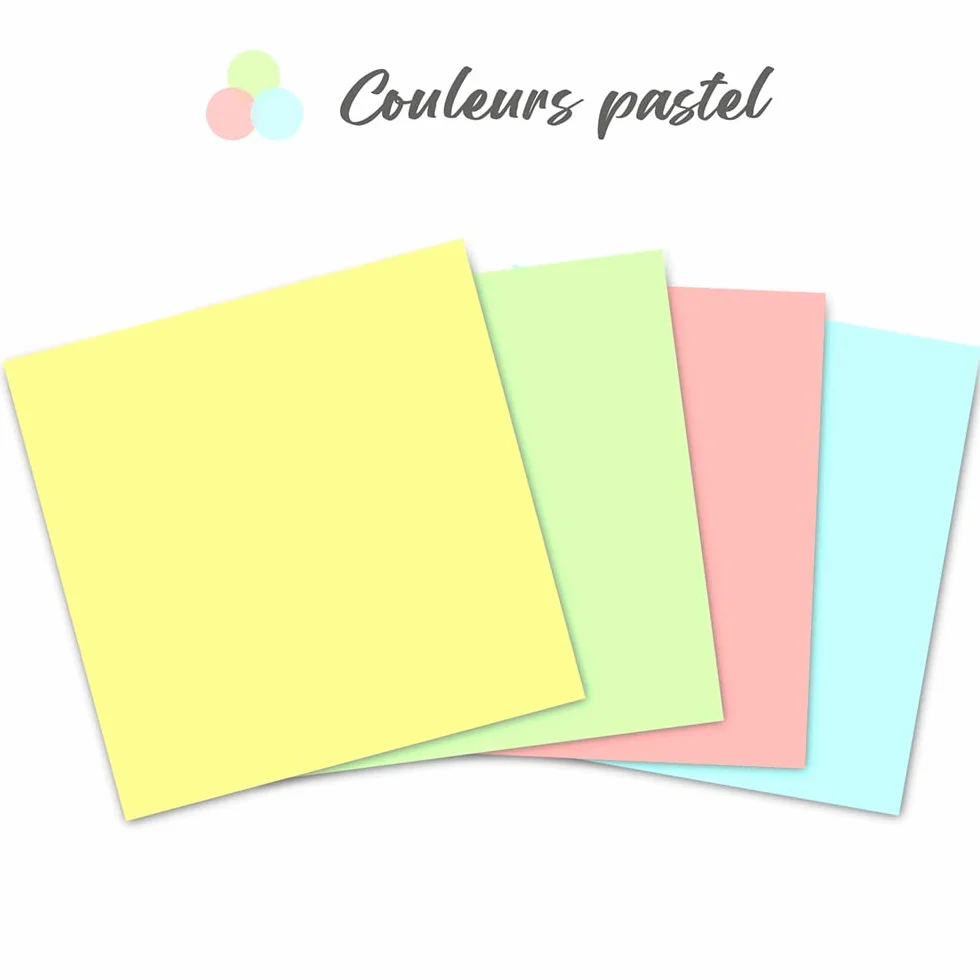 WAYTEX 1200 Notes Autocollantes Repositionnables Pastel 12 Blocs 100 Feuilles 75 x 75 mm
