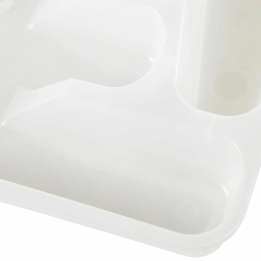 PARENCE Organisateur Couverts 5 Compartiments Range-Tiroir Cuisine Plastique 33x26x5 cm Blanc