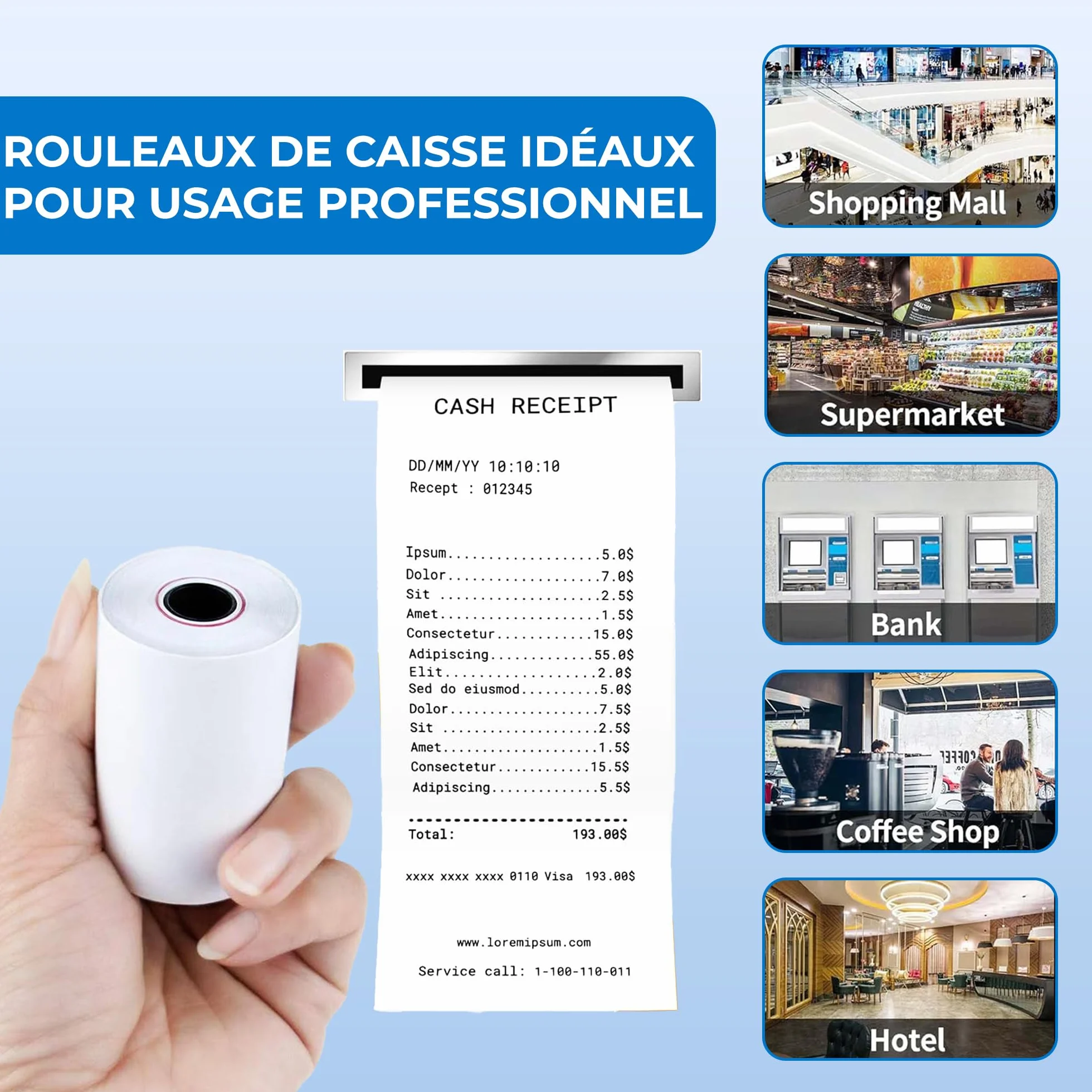 Double Dragon 57x40mm Premium Thermal Paper Roll for Credit Card Machine PDQ POS EPOS Pack of 200