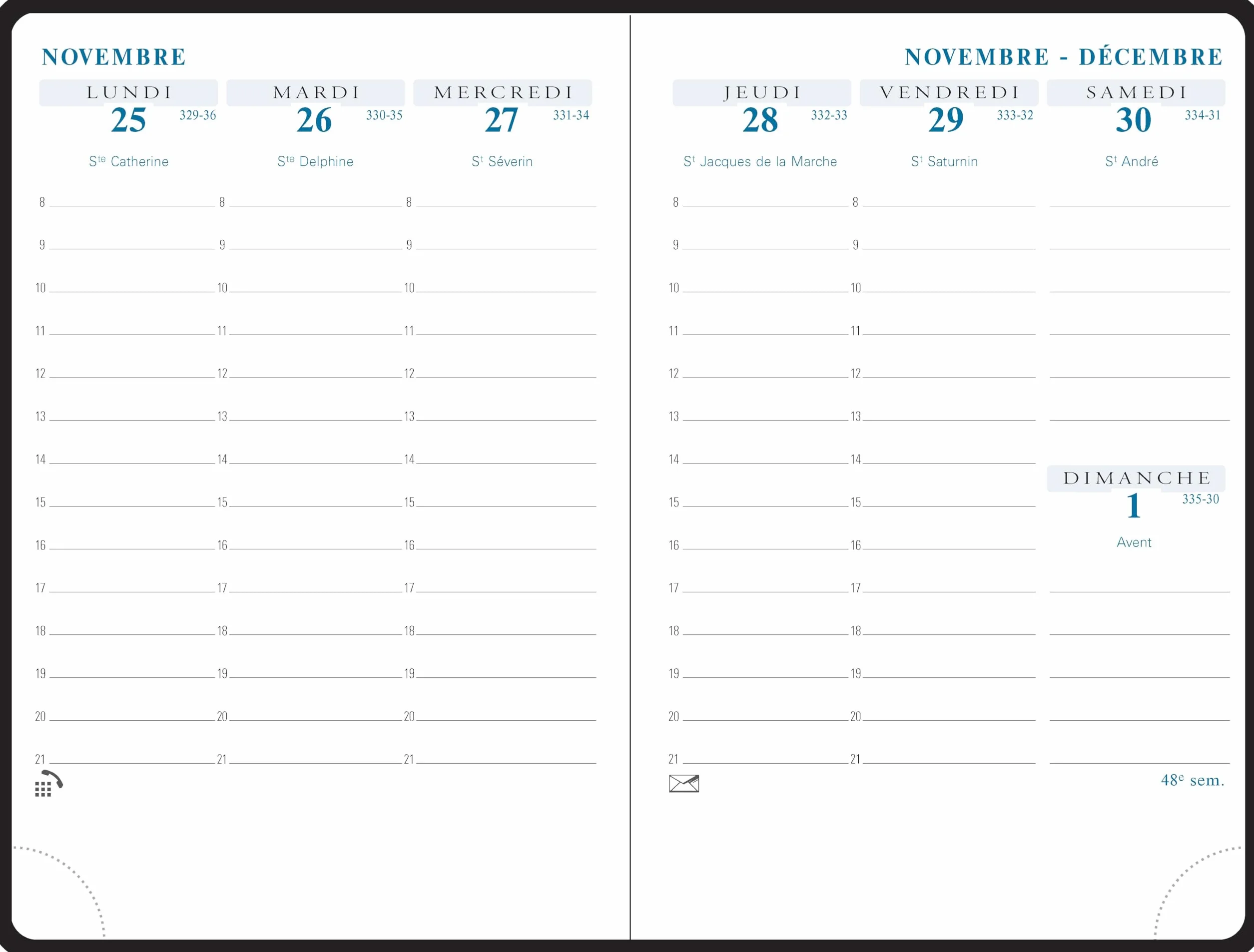 Exacompta Agenda Semainier de Poche SAS 15 Agora Canvas 10,5 x 15,5 cm Août 2026 à Août 2027