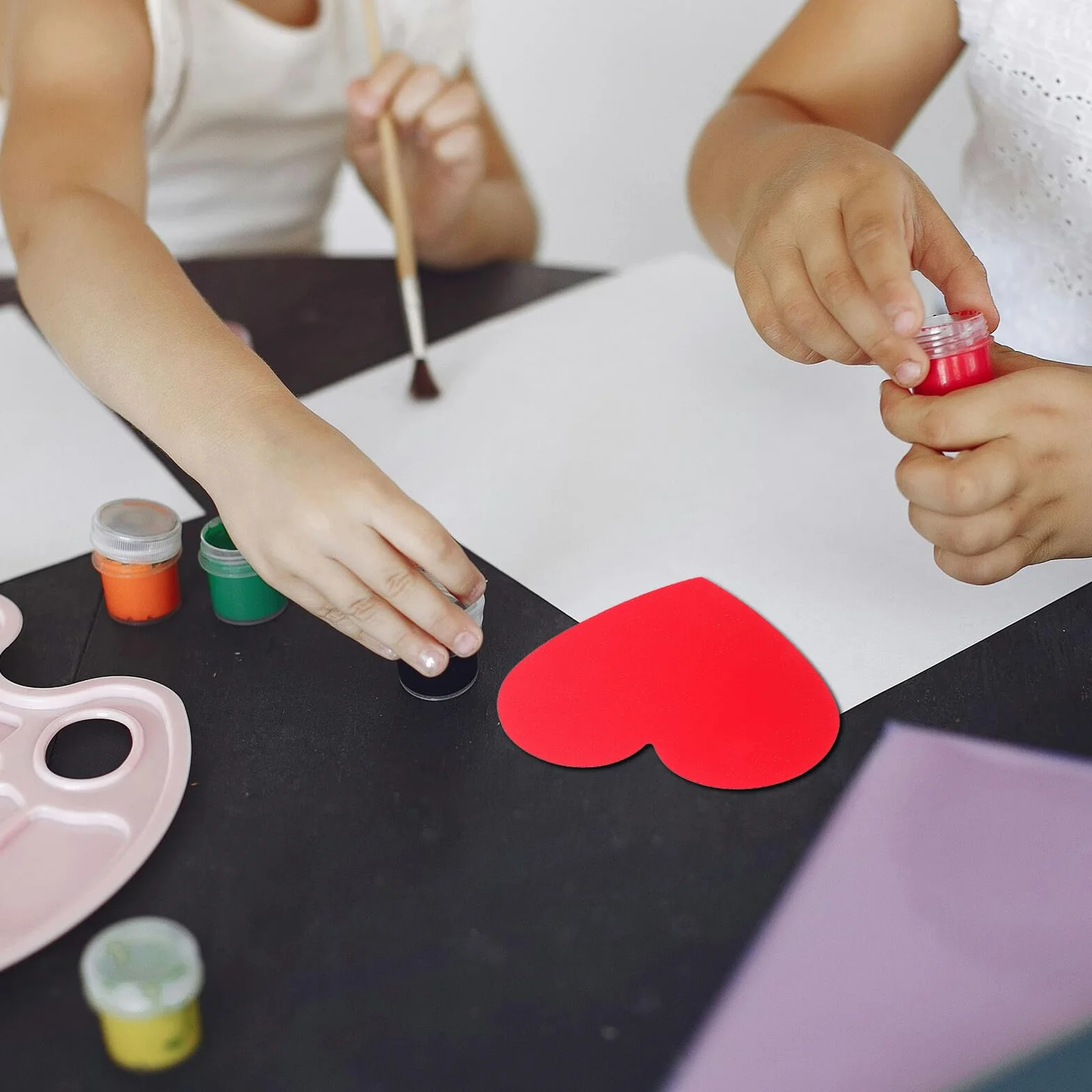 Cartes Découpées en Carton Rouge Cœur Saint-Valentin, Décorations Murales Loisirs Créatifs, Papier Épais Résistant