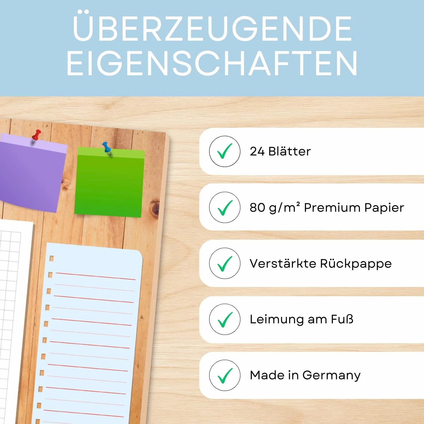 EDELKERN Sous-main en papier A2 pour enfants et adultes - Bloc-notes, organiseur, planificateur