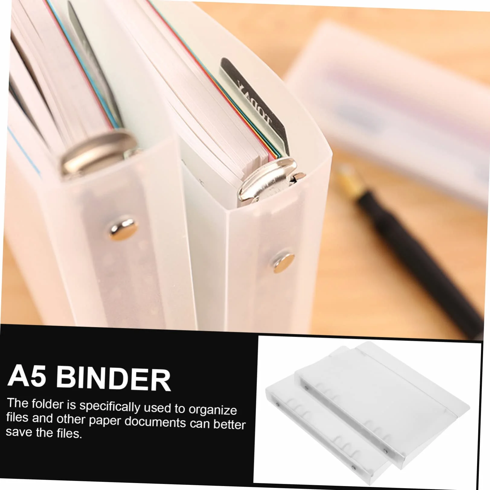 Artibetter Classeur A5 à 6 Anneaux Pp Semi-transparent, Lot de 2