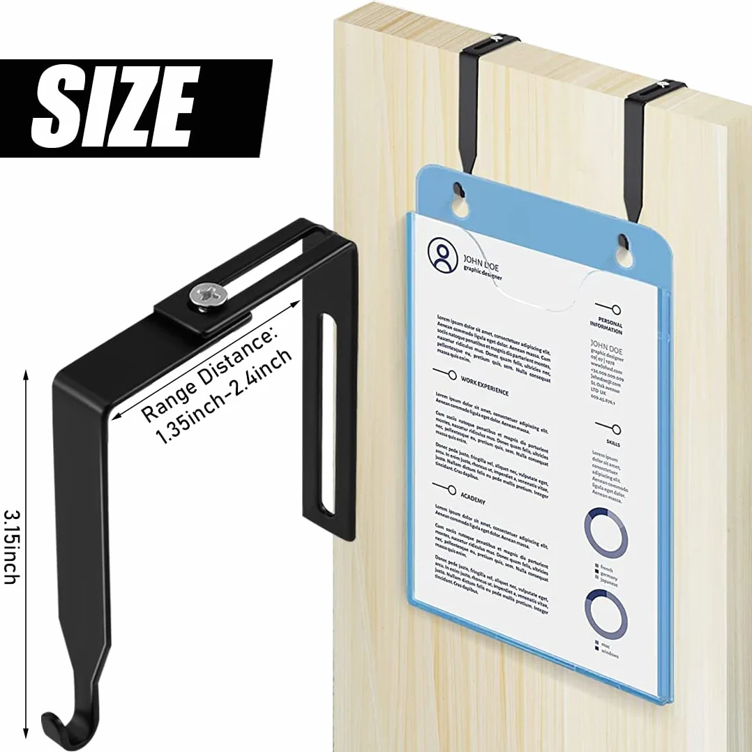 Cintres de Cubicule Réglables pour Porte avec Crochets Miroir 4PCS - Crochets Métalliques Universels - Cintres de Partition pour Bureau