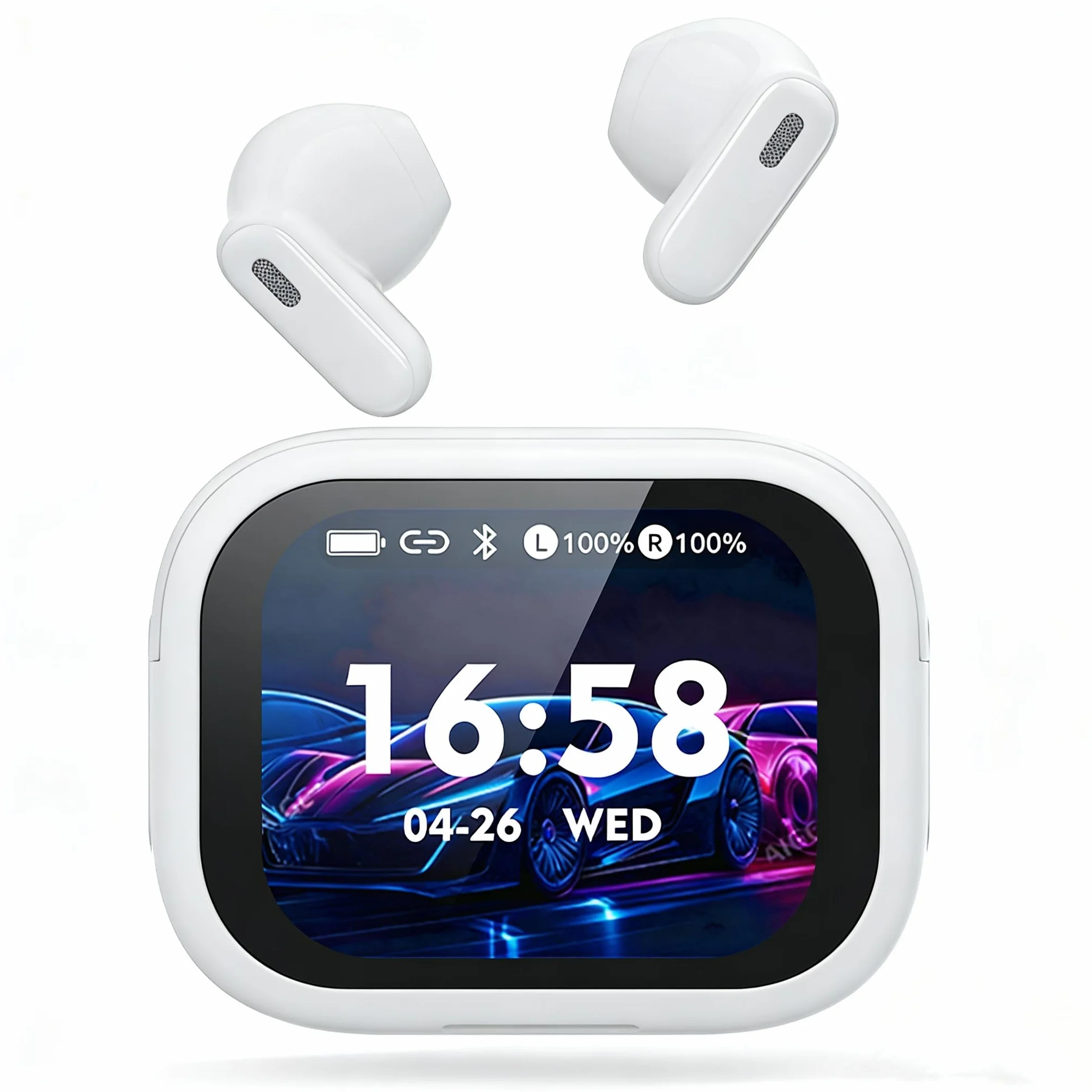 NE68 AI Écouteur Traducteur Instantané 150 Langues, ANC/ENC Réduction du Bruit, Écran Tactile LED, IPX5, 60H Autonomie