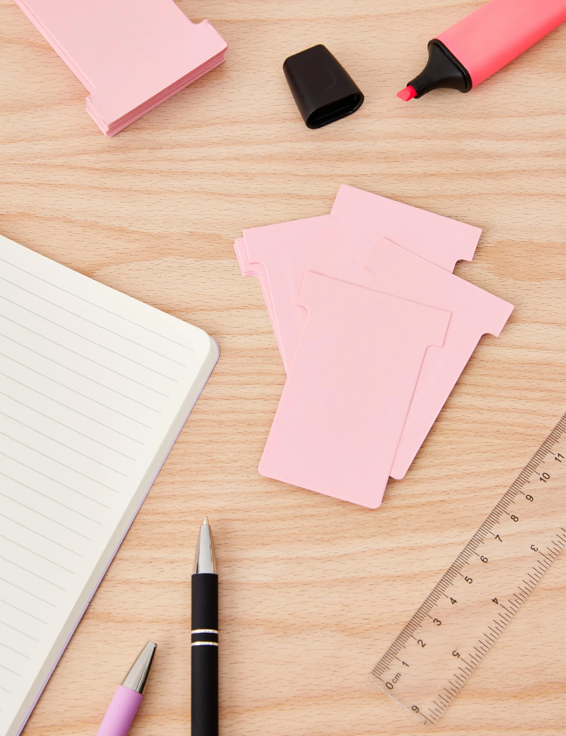 Nobo Lot de 100 fiches T pour planning Indice 2 Rose
