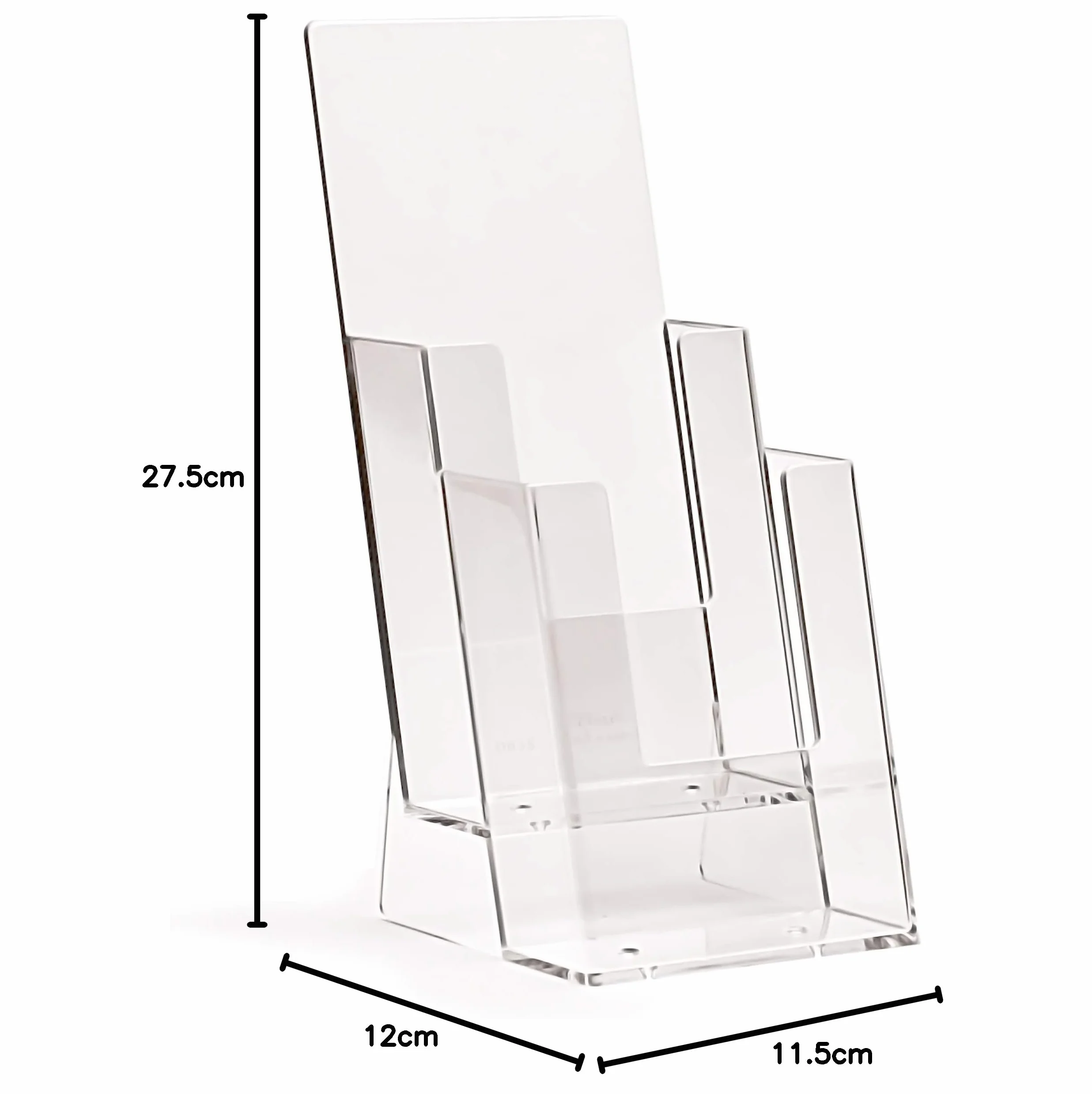 Taymar Porte-brochures 2 cases DIN Lang DL Présentoir de table transparent