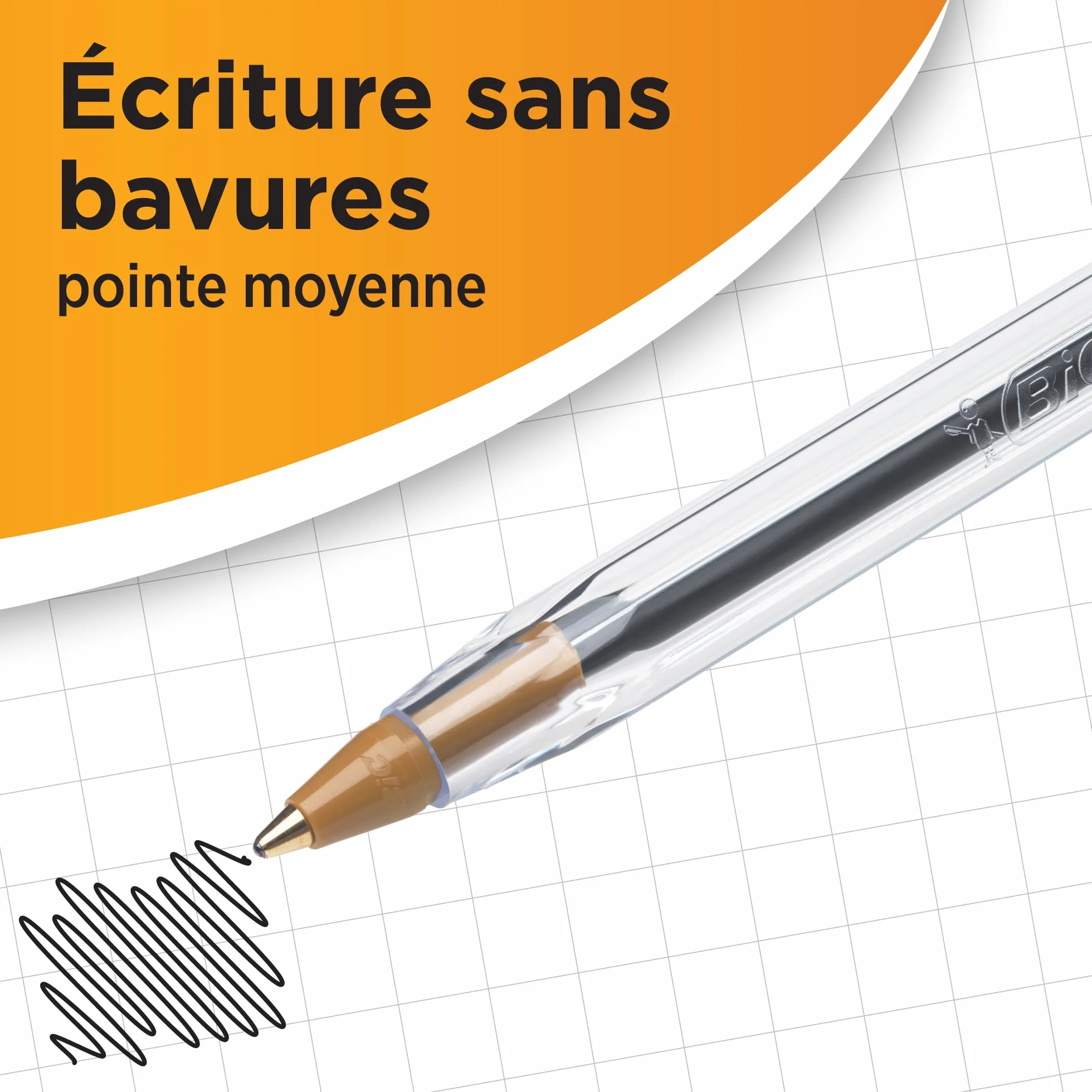 Bic Cristal Original Stylo-Bille Pointe Moyenne 1,0 mm Noir Boîte de 10