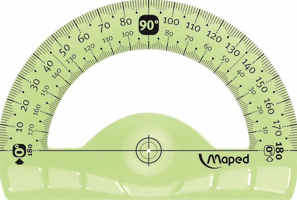 Maped Rapporteur Incassable Plastique 180° 12 cm Ergonomique Résistant