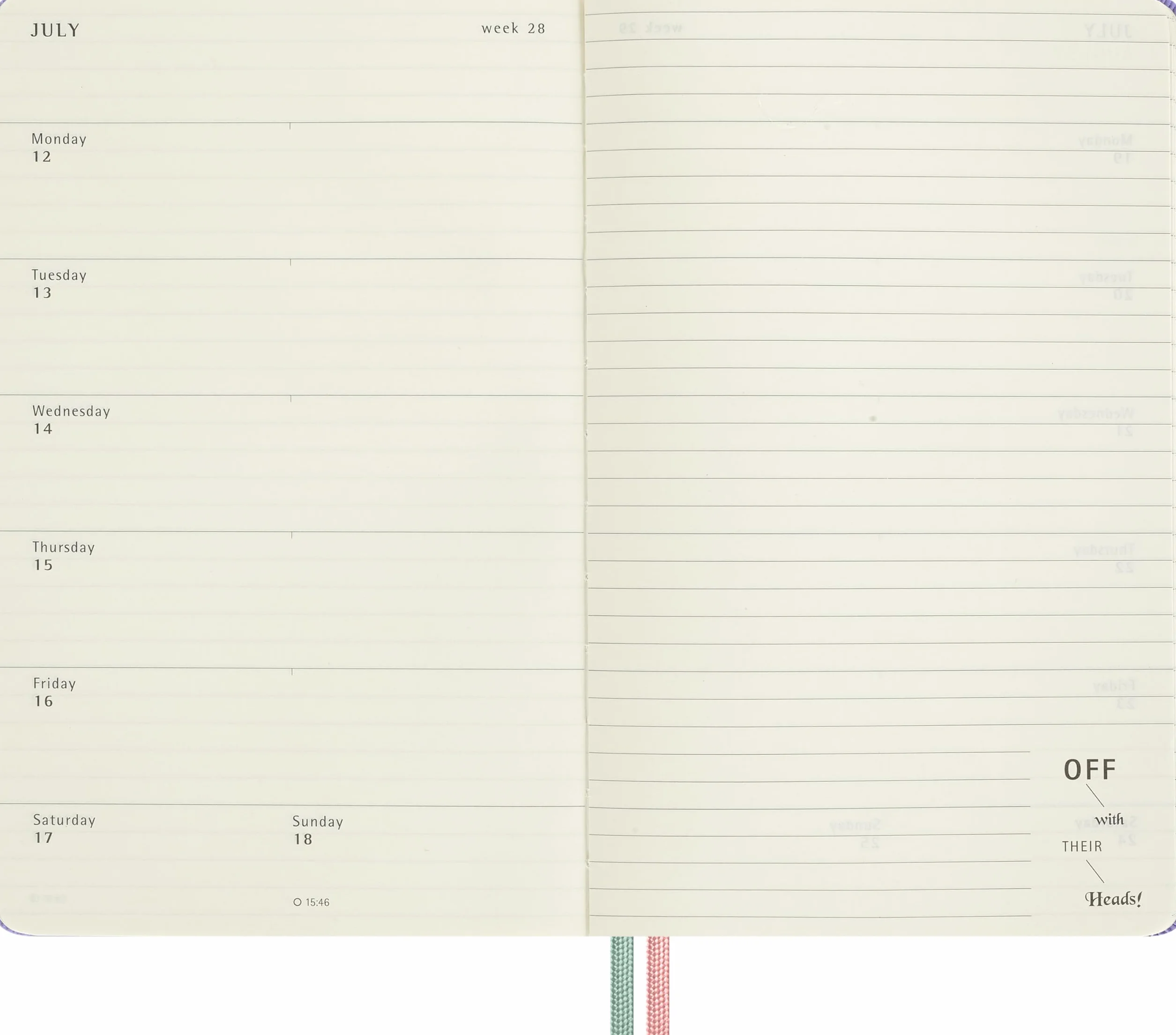Moleskine Agenda Hebdomadaire 18 Mois 2026-2027 Les Aventures d'Alice au Pays des Merveilles, Pages Lignées, Couverture Rigide, Fermeture Élastique, Grand Format 13x21cm