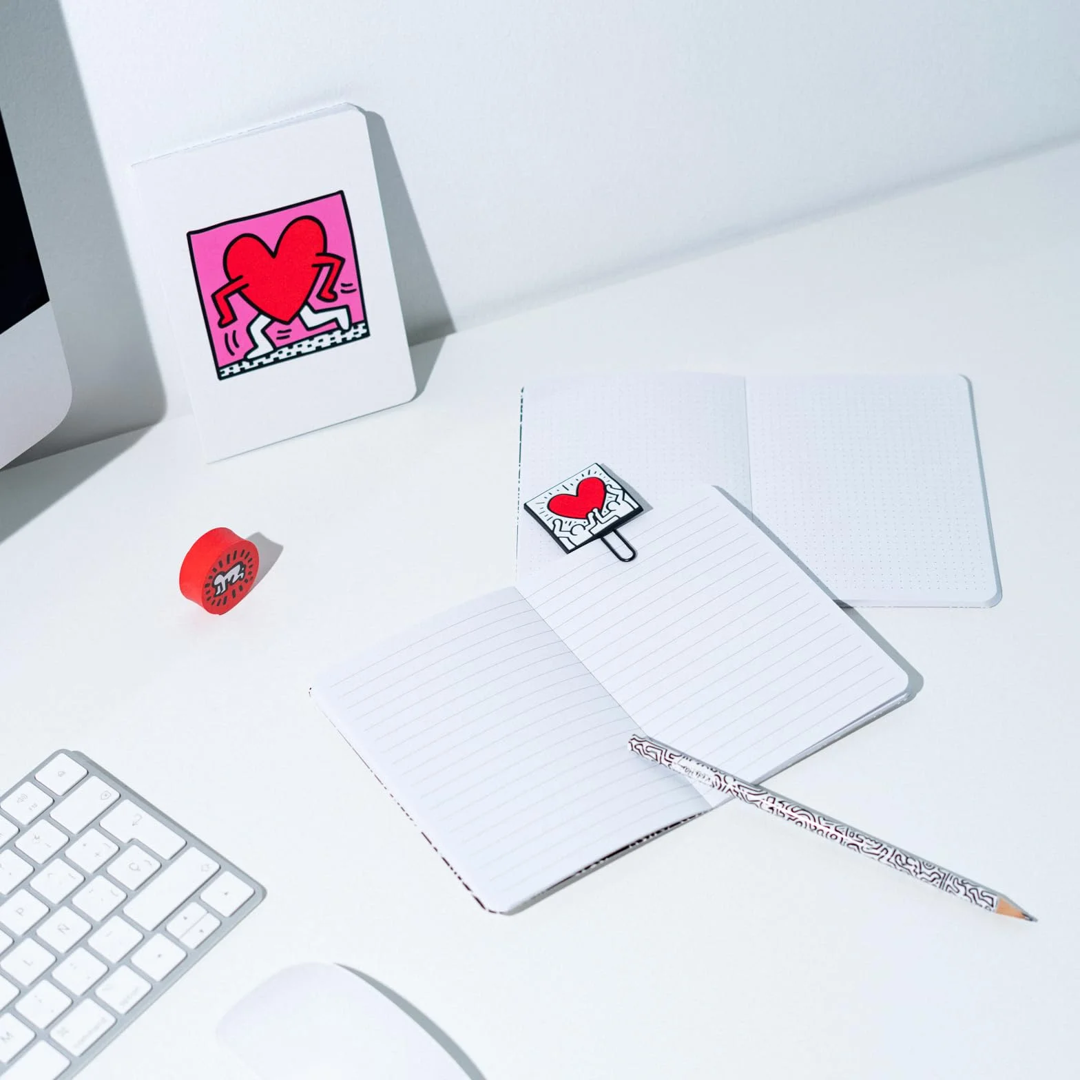 Grupo Erik Keith Haring Set Papeterie Stylo Bille Crayon Surligneurs Carnets A6 Stickers