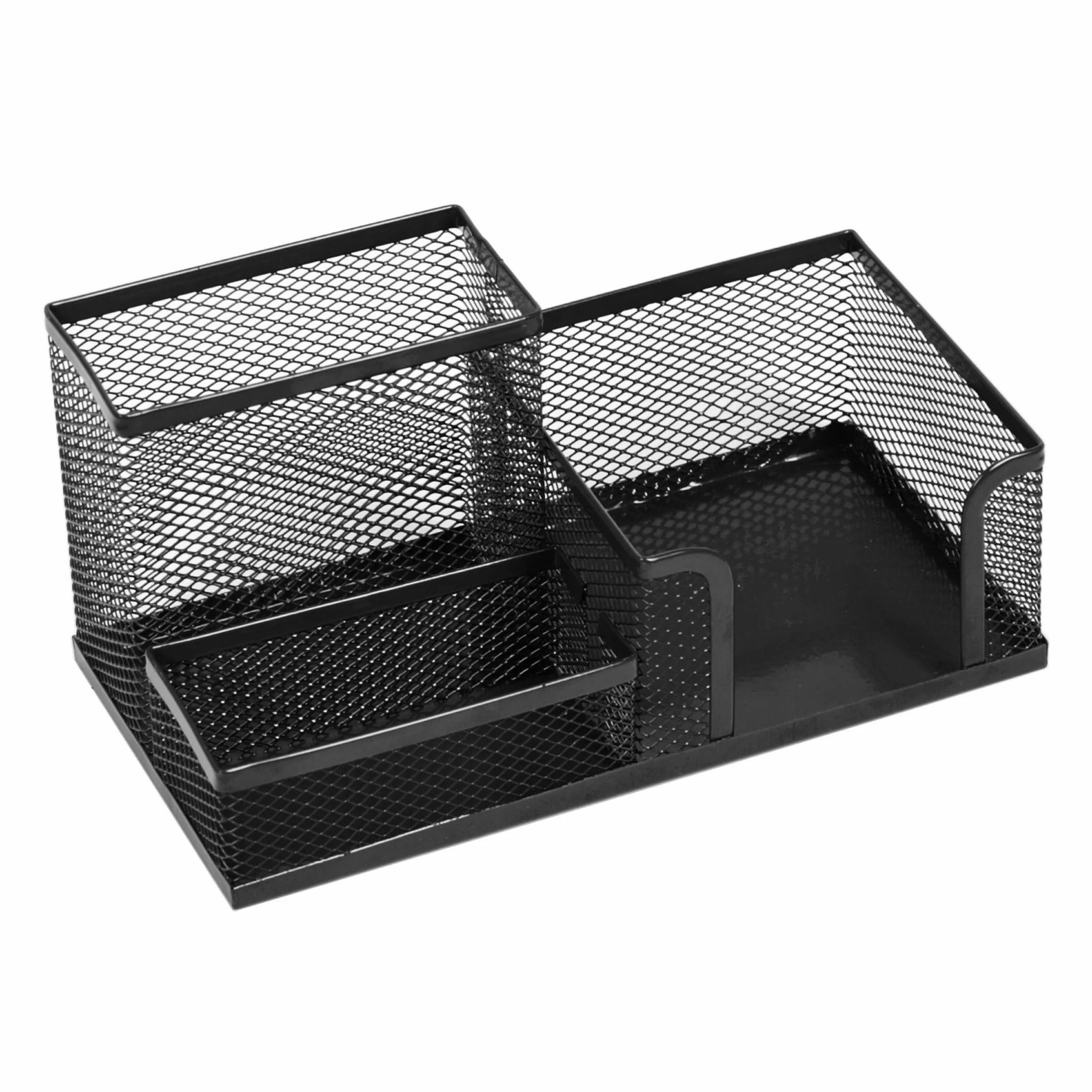 Organiseur de Bureau Métal Pot à Crayons Porte-Notes Maille 205 x 103 x 98 mm Noir