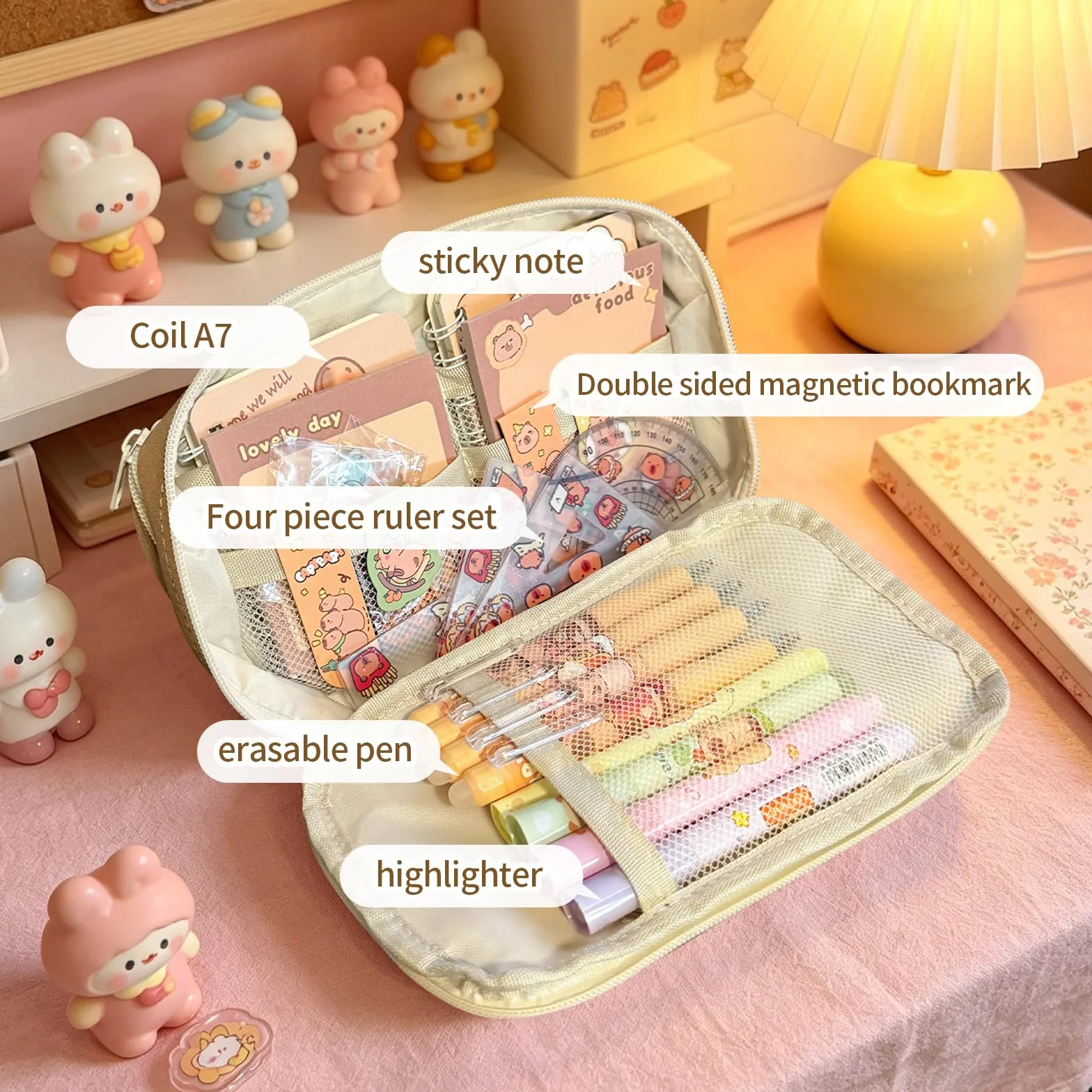 Crayon Trousse Capybara Kawaii Papeterie Set 27 Stück Fourniture Scolaire Idée Cadeau