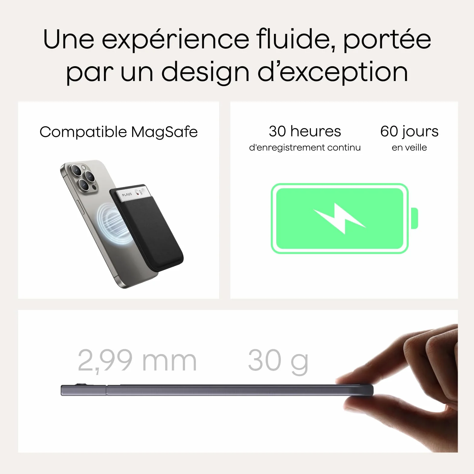 Plaud Note Enregistreur Vocal IA avec Étui Dictaphone Numérique Transcription Résumé 112 Langues Conférences Réunions