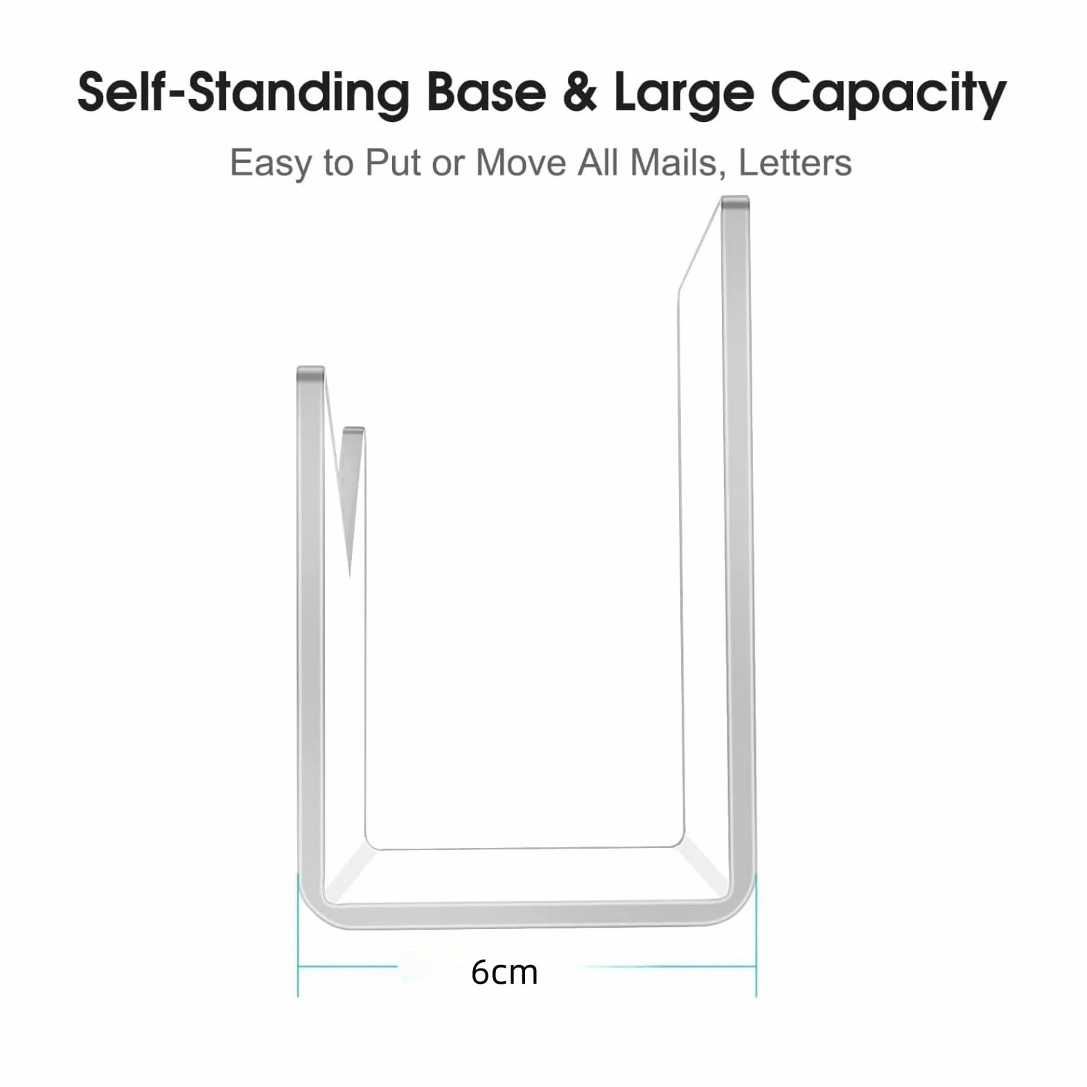 Porte-courrier en Acrylique Transparent pour Bureau, Support d'Enveloppe Autoportant
