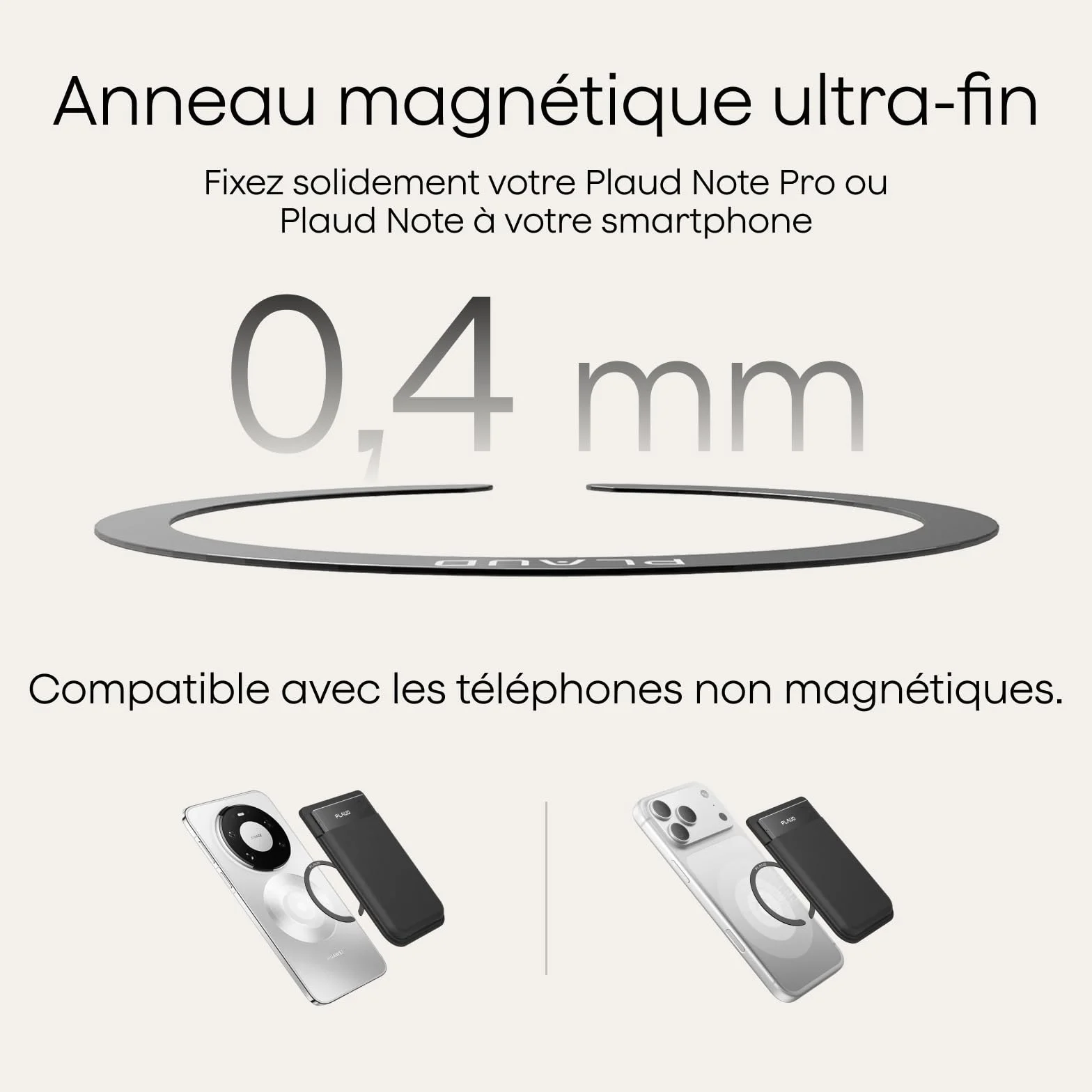 Plaud Note Pro Kit de Remplacement Câble Charge Magnétique USB-C Anneau 0,2″ Accessoire Officiel