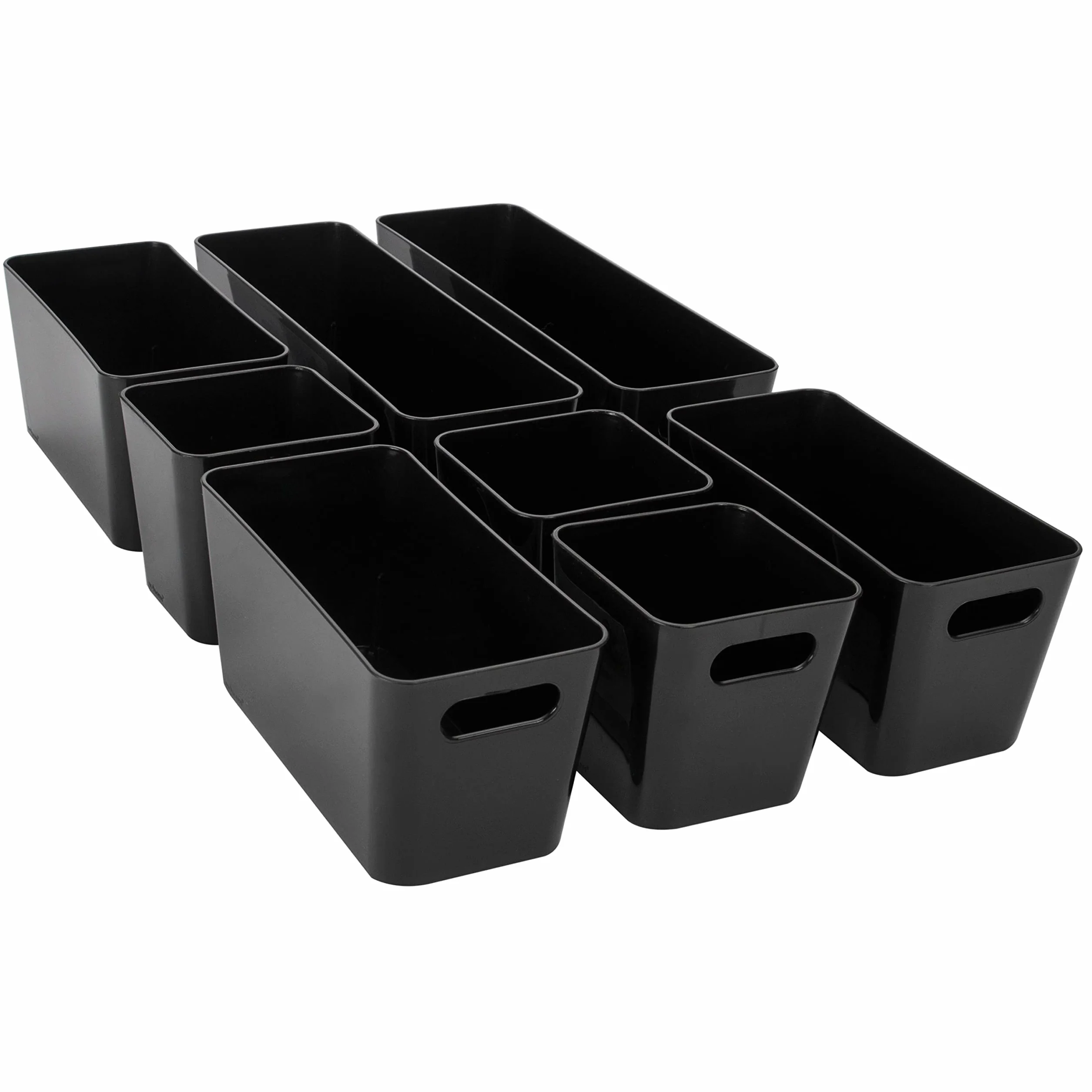 Lot de 8 organiseurs de tiroir 10 cm noir plateau tiroir 30 x 50 cm boîte de rangement