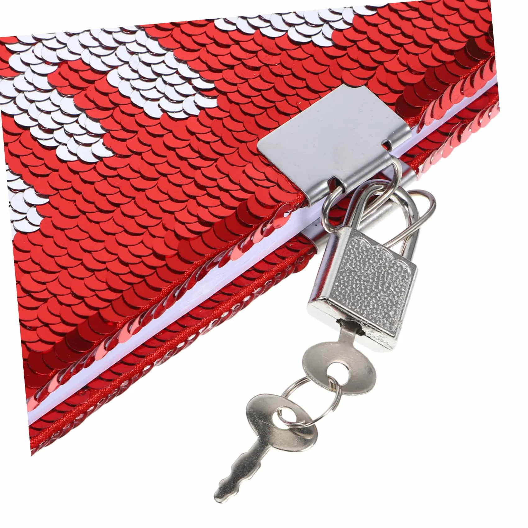 NUOBESTY Carnet de Notes A5 avec Serrure Intégrée, Sequins Rouges