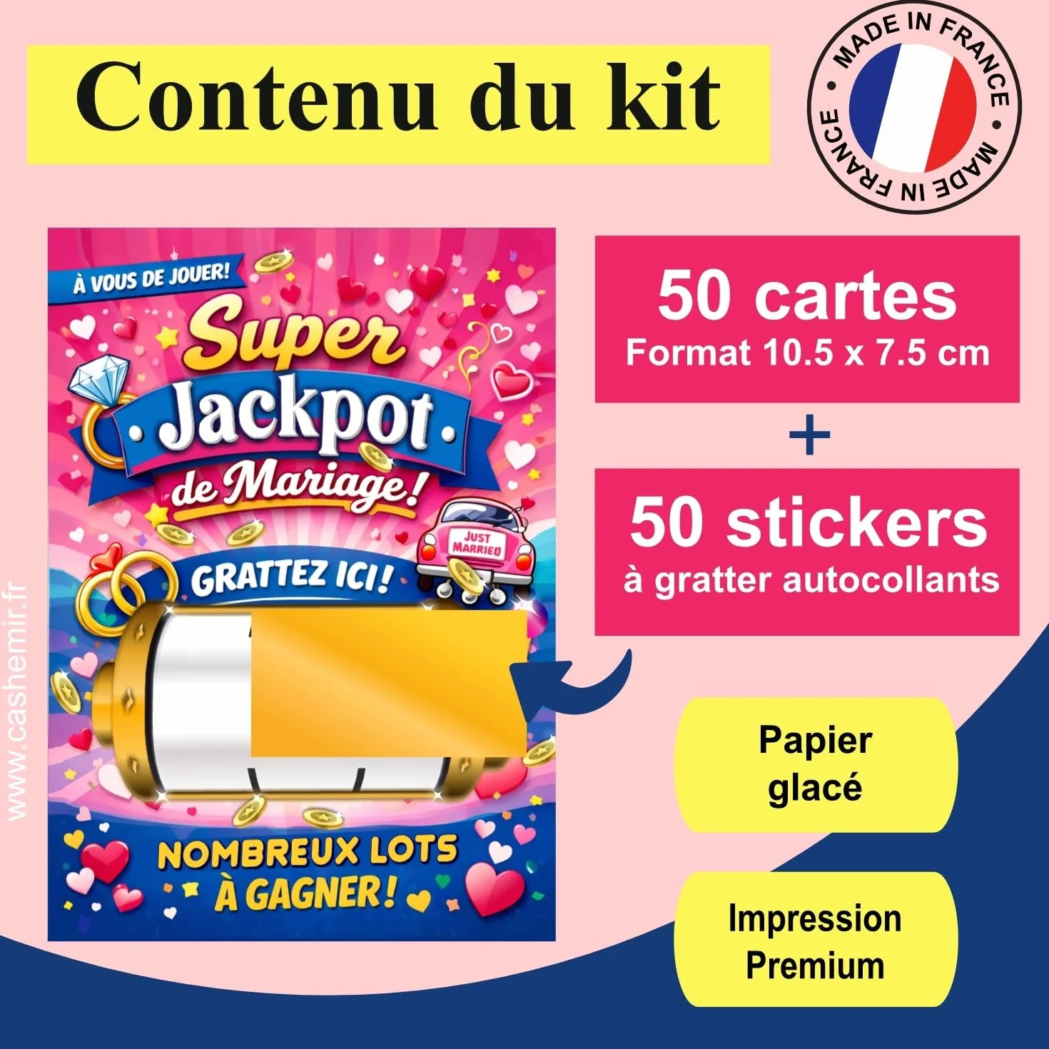 50 Cartes Tombola de Mariage Loterie Jeu Invités Tickets à gratter Super Jackpot