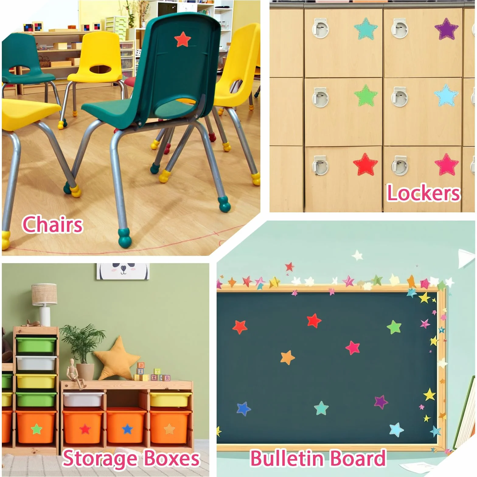 Étoiles découpées en papier 8,9 cm pour décoration tableau d'affichage, lot de 108