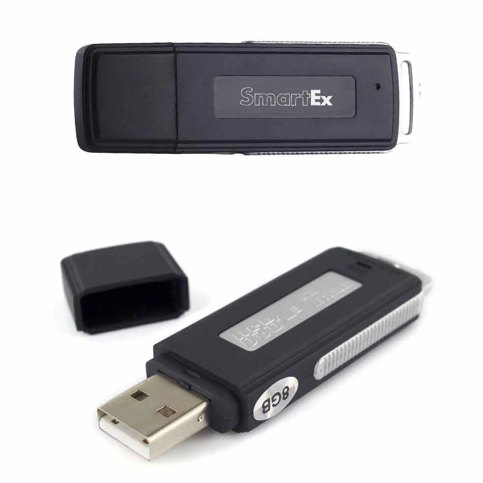 Mini Enregistreur Vocal 8 GB 150 Heures USB Audio Microphone Spy Bug Flash Drive 2 en 1