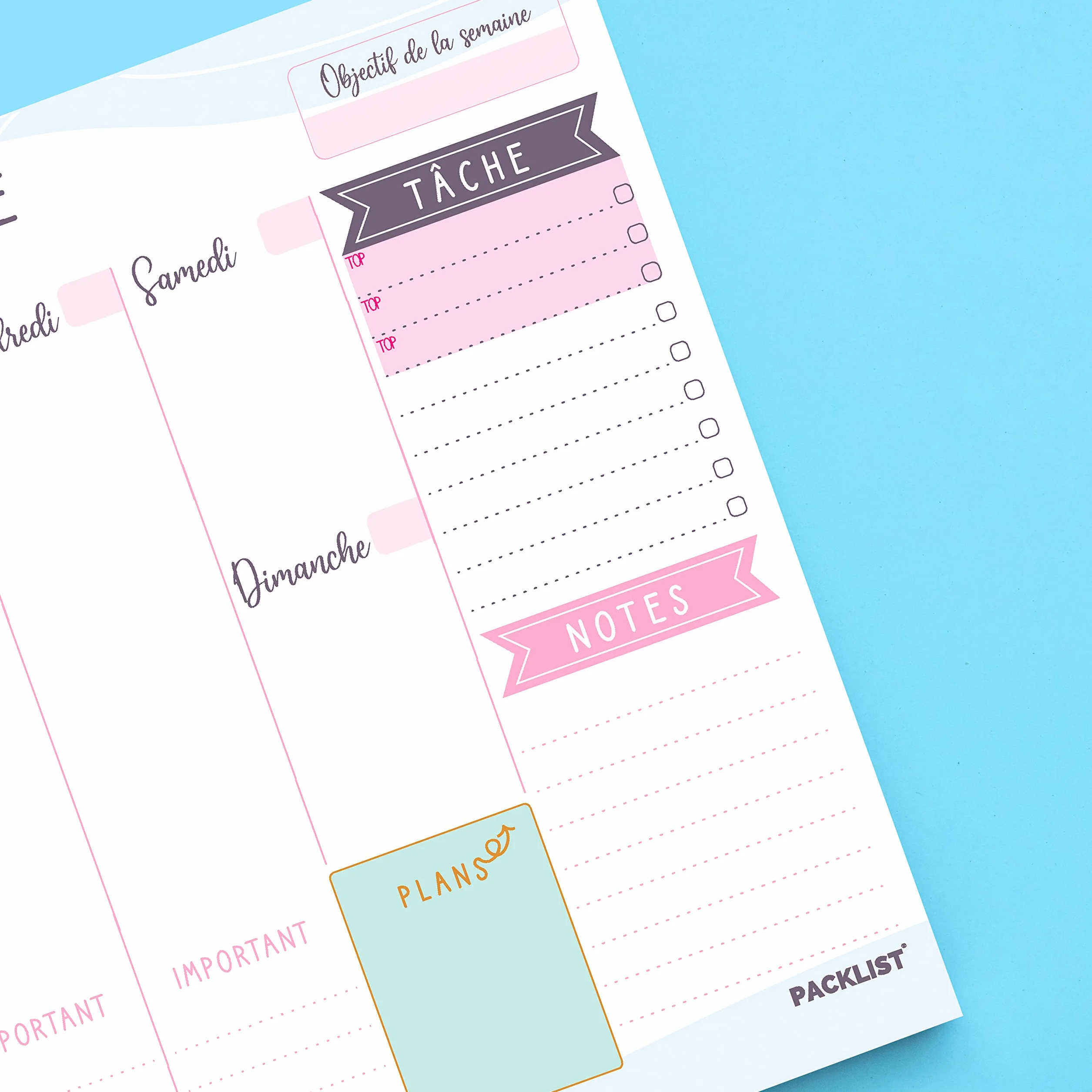 Planning Semaine A4 Planificateur Hebdomadaire Agenda Semainier Français Weekly Planner Bloc Notes To Do List