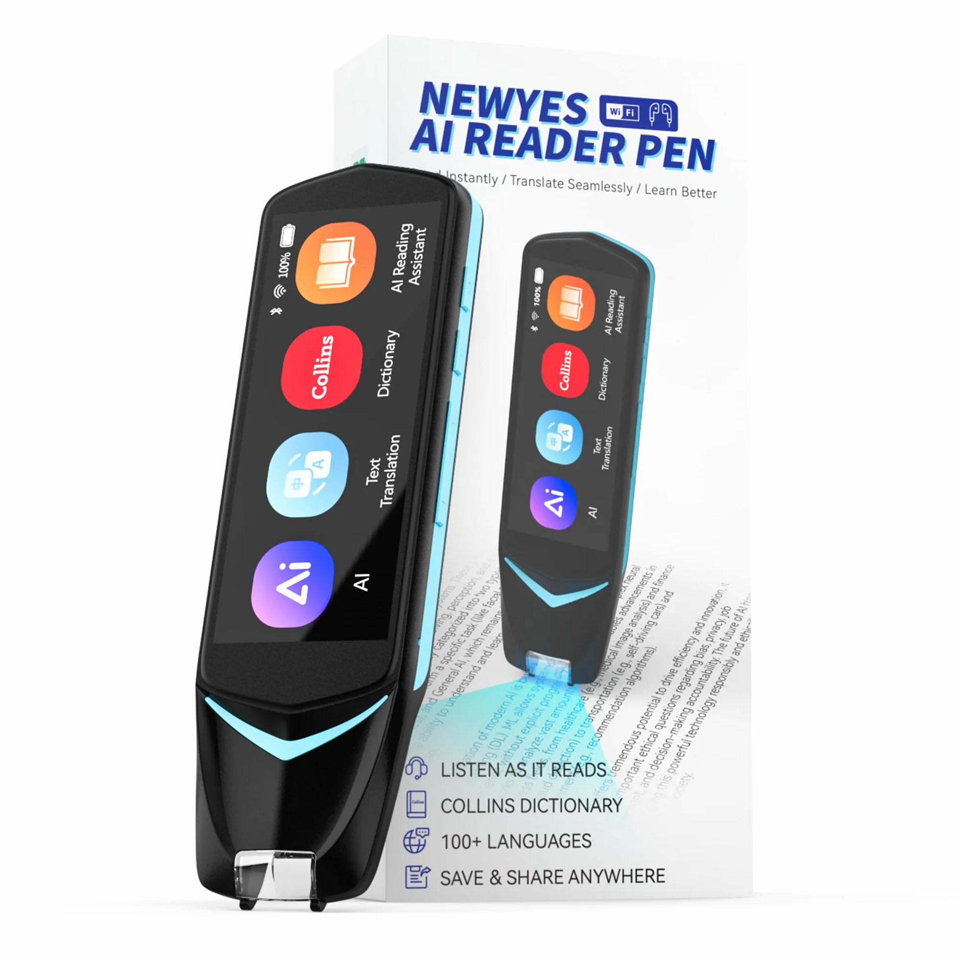 NEWYES Stylo Scanner OCR sans Fil pour Saisie de Données et Traduction Intelligent pour Étudiants
