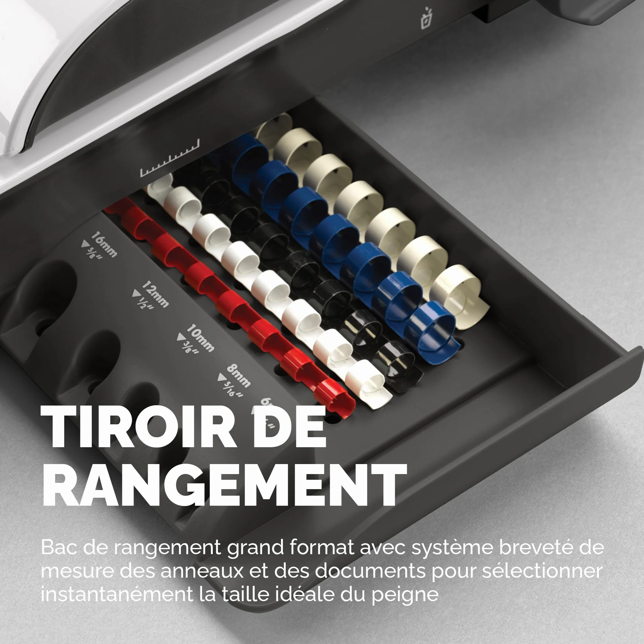 Fellowes Pulsar+ Perfore 20 feuilles A4 Relieuse manuelle à anneaux plastique 300 feuilles 10 couvertures