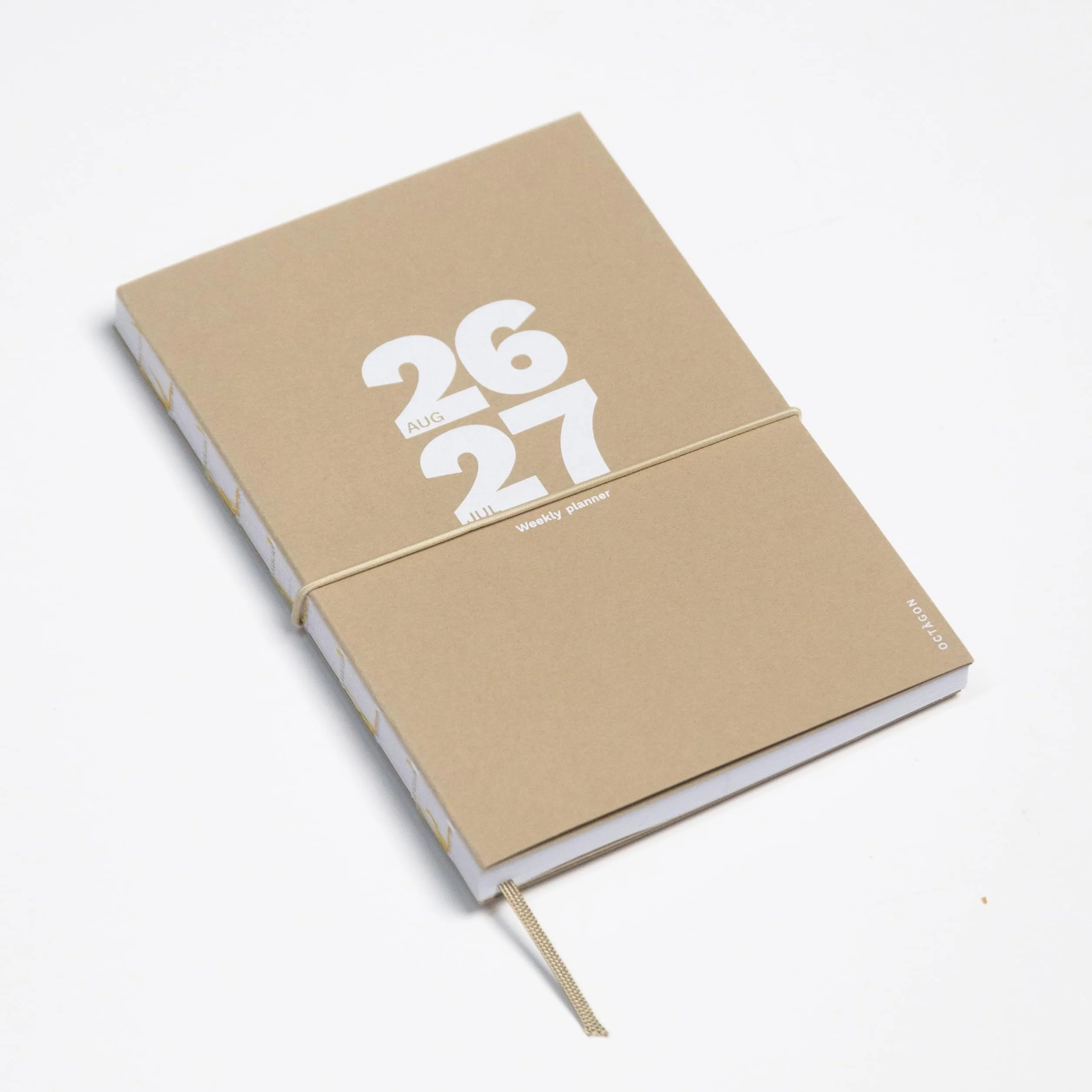 OCTÀGON DESIGN Agenda semainier académique 2026-2027 A5 13,5 x 20 cm Camel