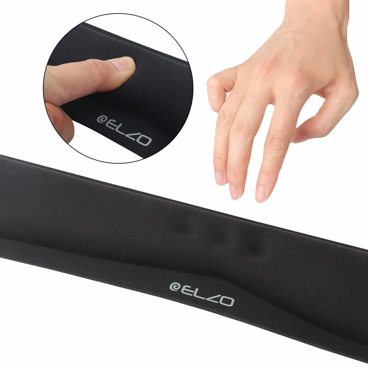 ELZO Clavier Repose-poignet Support, Pad avec Coussin Anti-dérapant, Mousse à mémoire, Ergonomique pour Ordinateur PC Portable Macbook