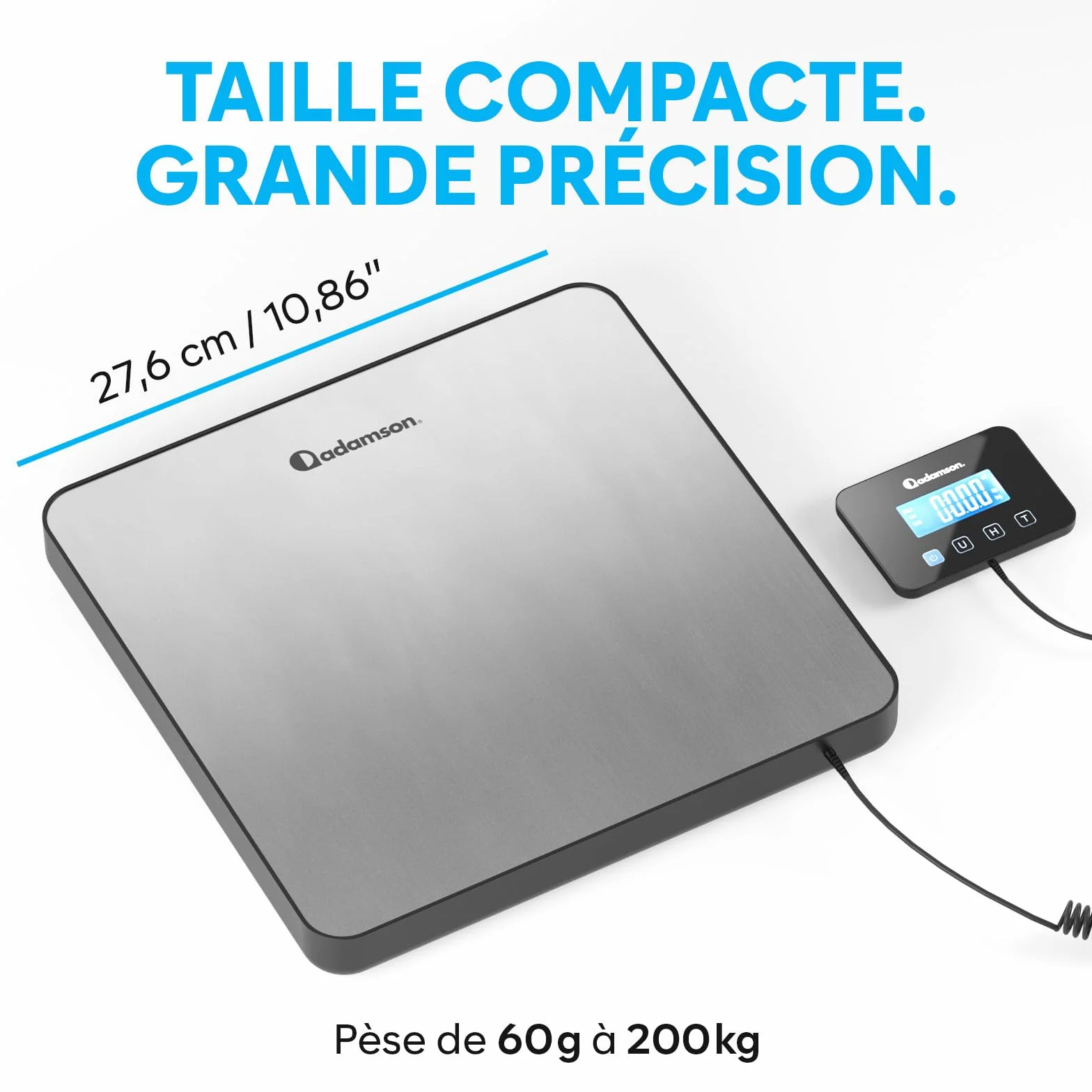 Balance Colis Électronique 200 kg/10 g avec Hold/Tare Professionnelle Industrielle Pile Câble Inclus