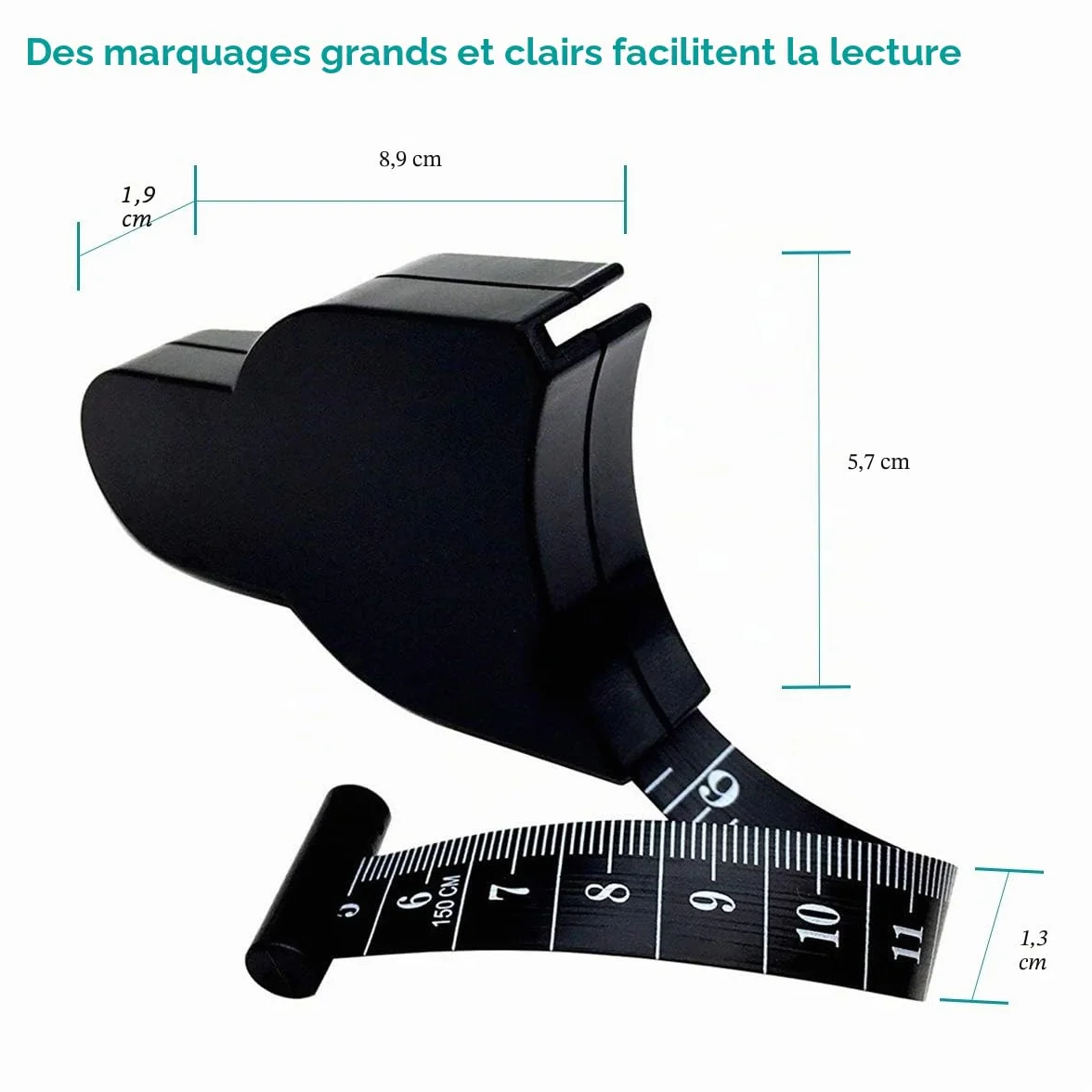 Ruban à Mesurer pour le Corps - Mètre Ruban Auto-Bloquant - Outil Précis pour Taille Poitrine Hanches Bras Cuisses - Ruban de Mesure Rétractable