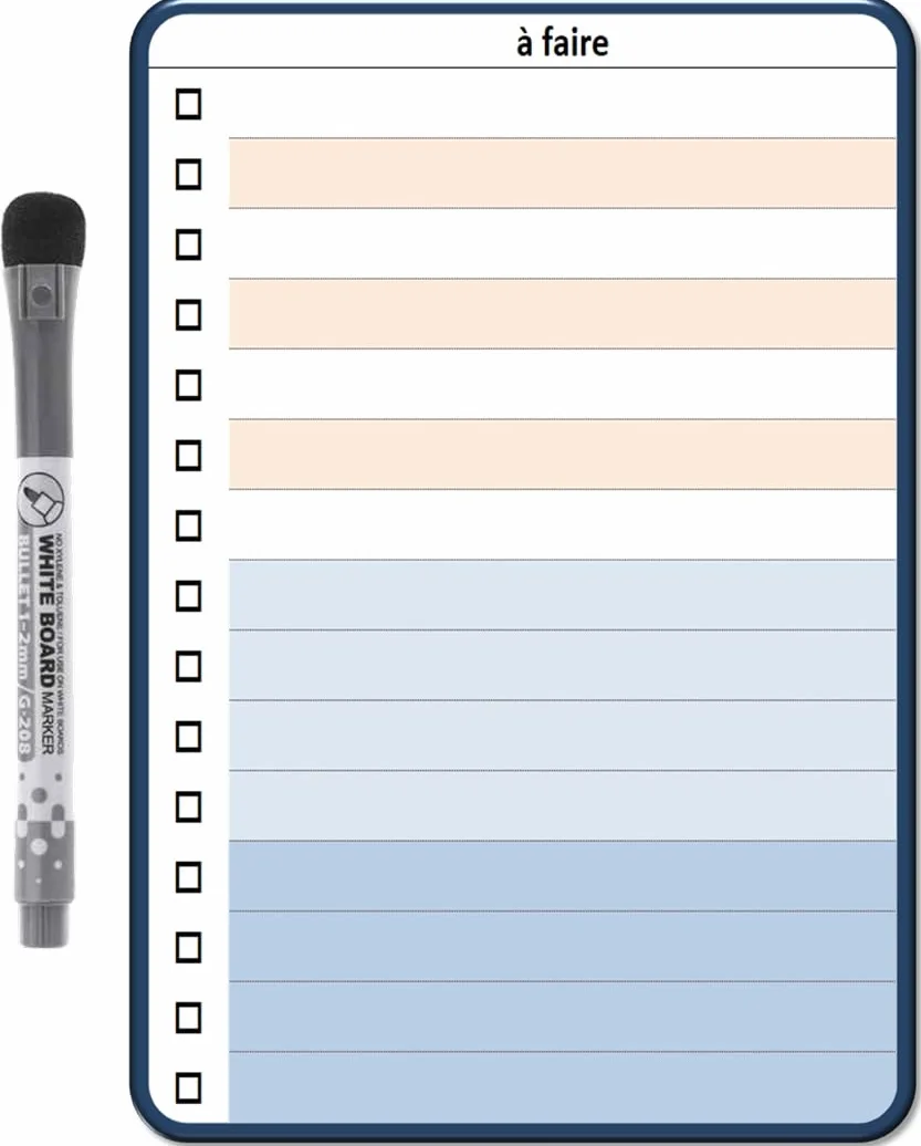 Magnétique Effaçable Planning Liste à faire To do list Frigo A5 15x21 cm + Marqueur