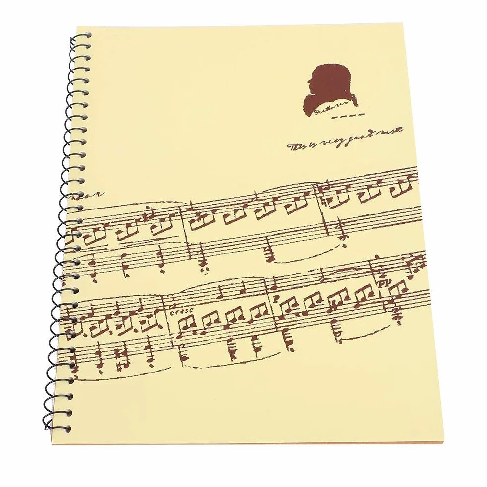 Cahier de manuscrit de notation musicale, partition de musique jaune 50 pages